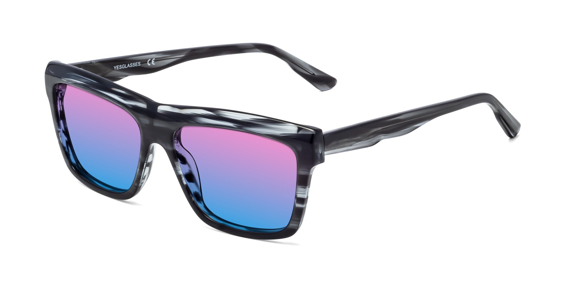 Angle of 1481 in Stripe with Pink / Blue Gradient Lenses