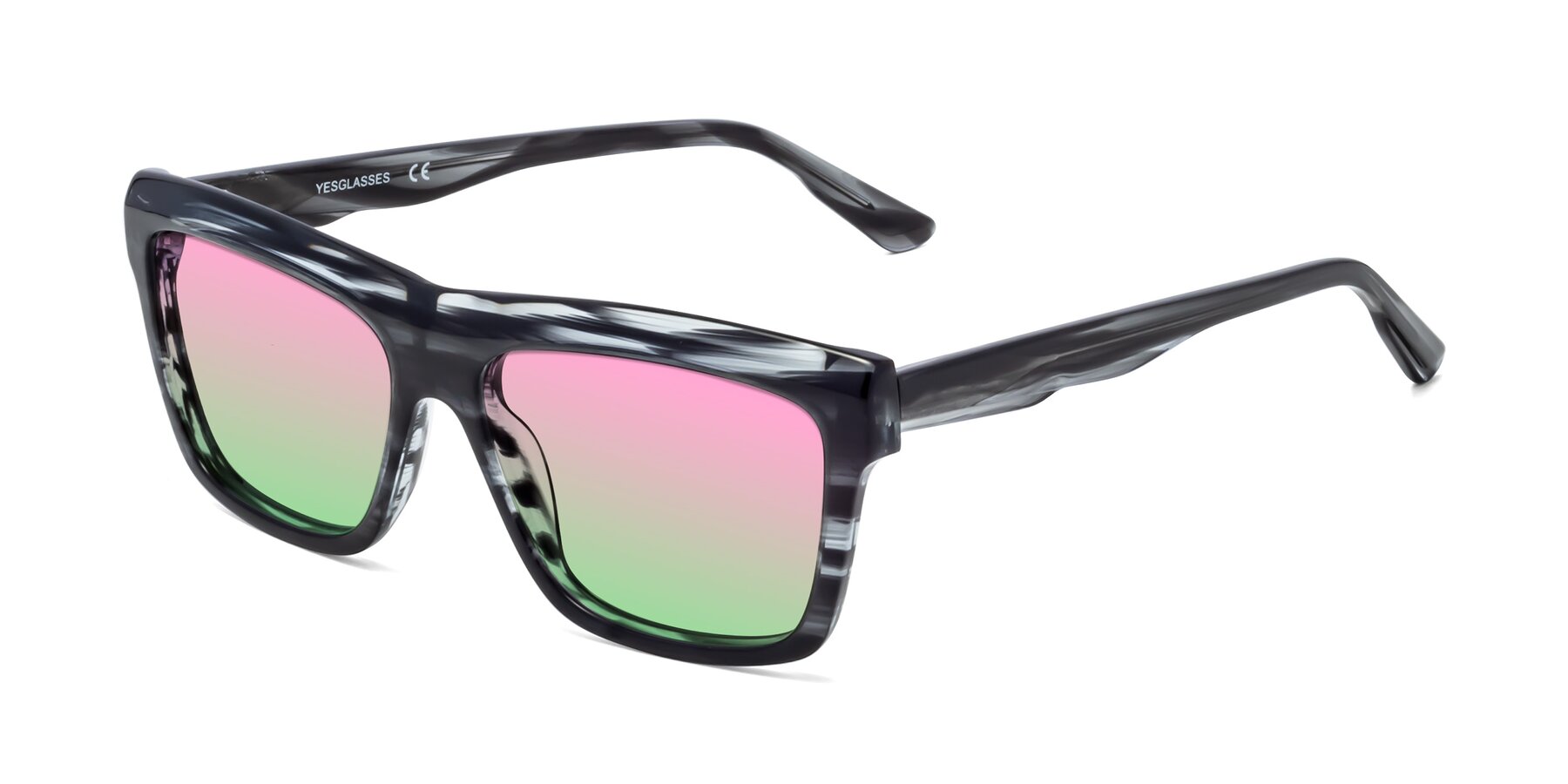 Angle of 1481 in Stripe with Pink / Green Gradient Lenses
