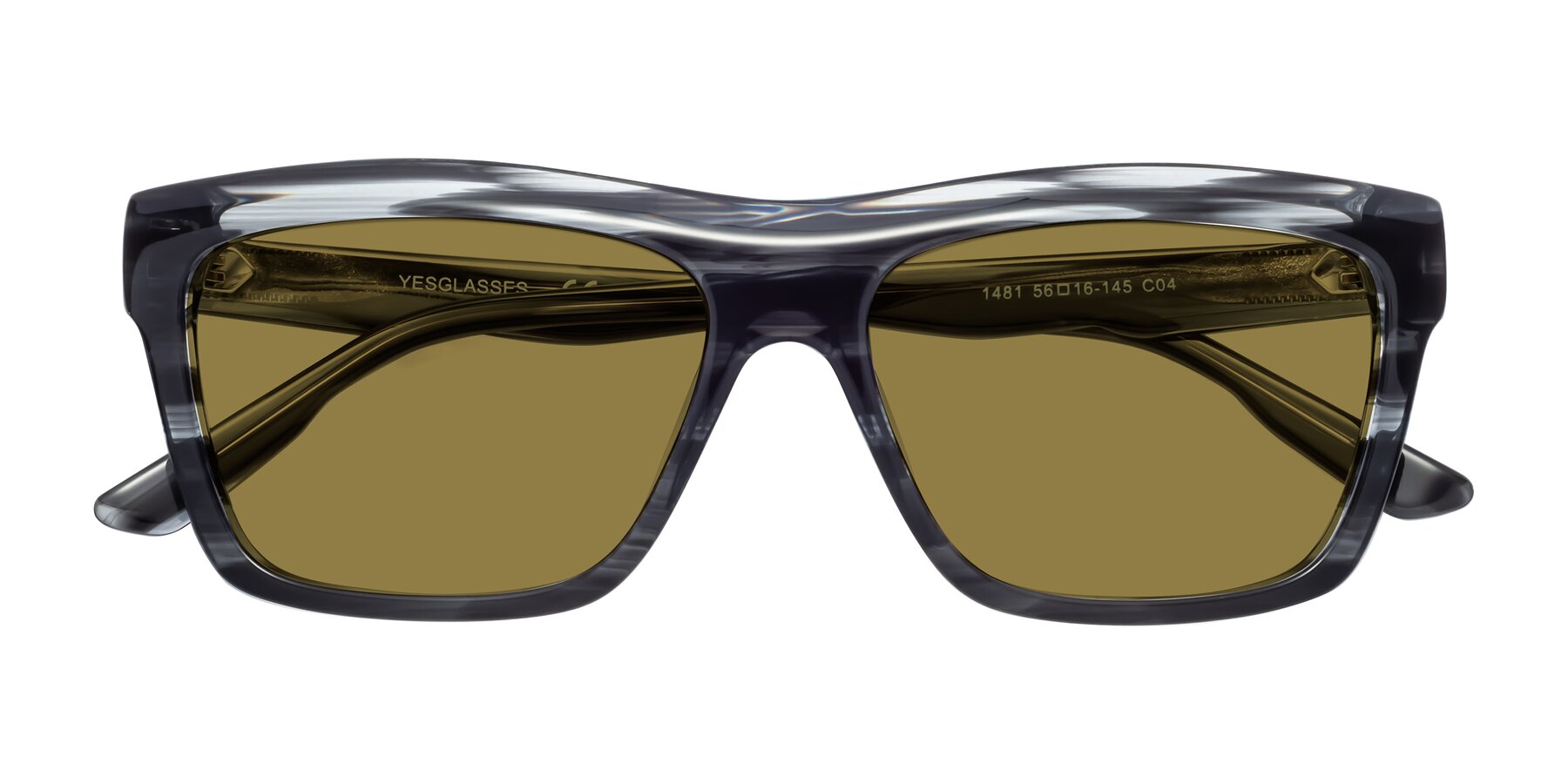 Folded Front of 1481 in Stripe with Brown Polarized Lenses