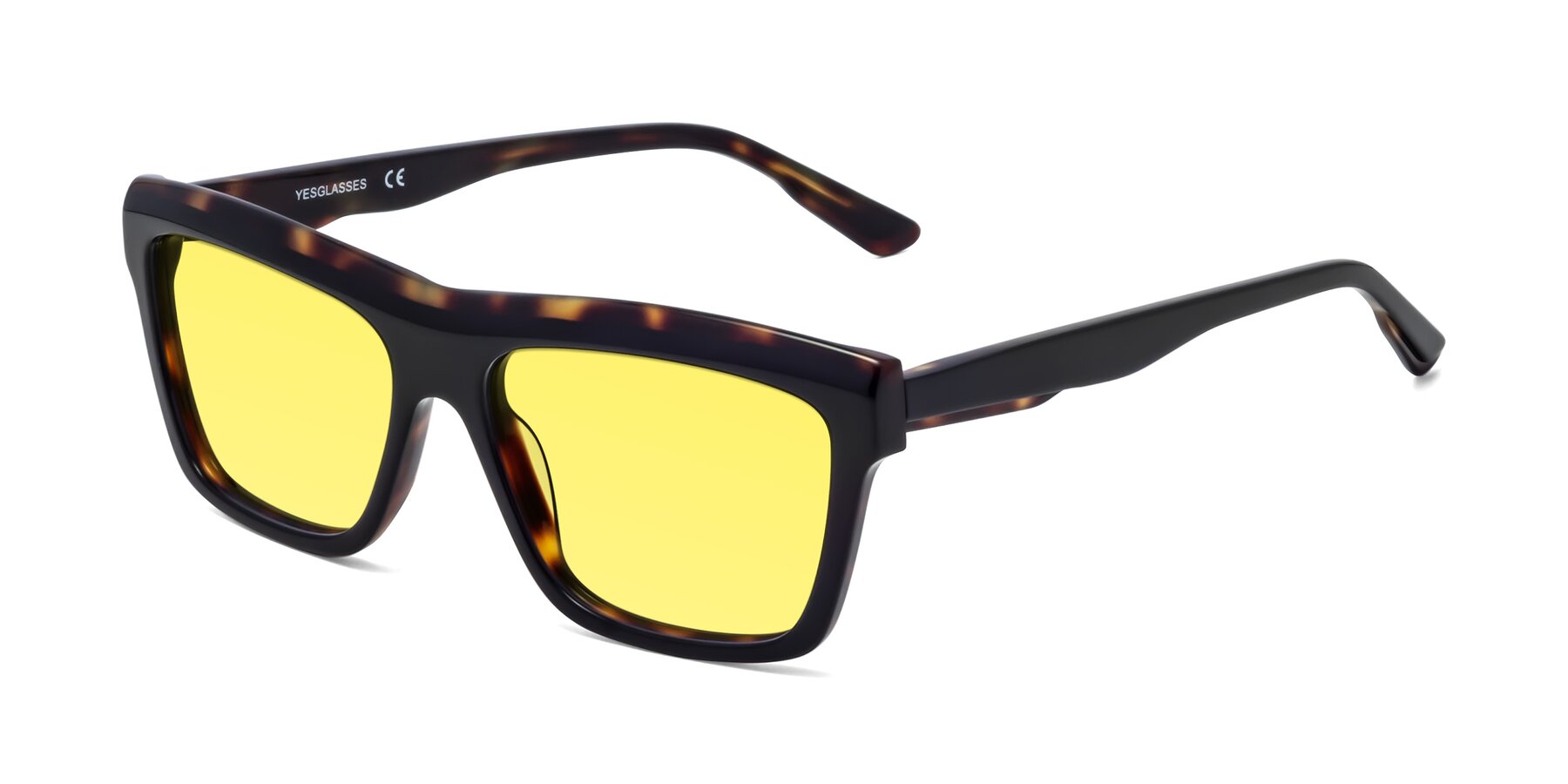 Angle of 1481 in Tortoise with Medium Yellow Tinted Lenses