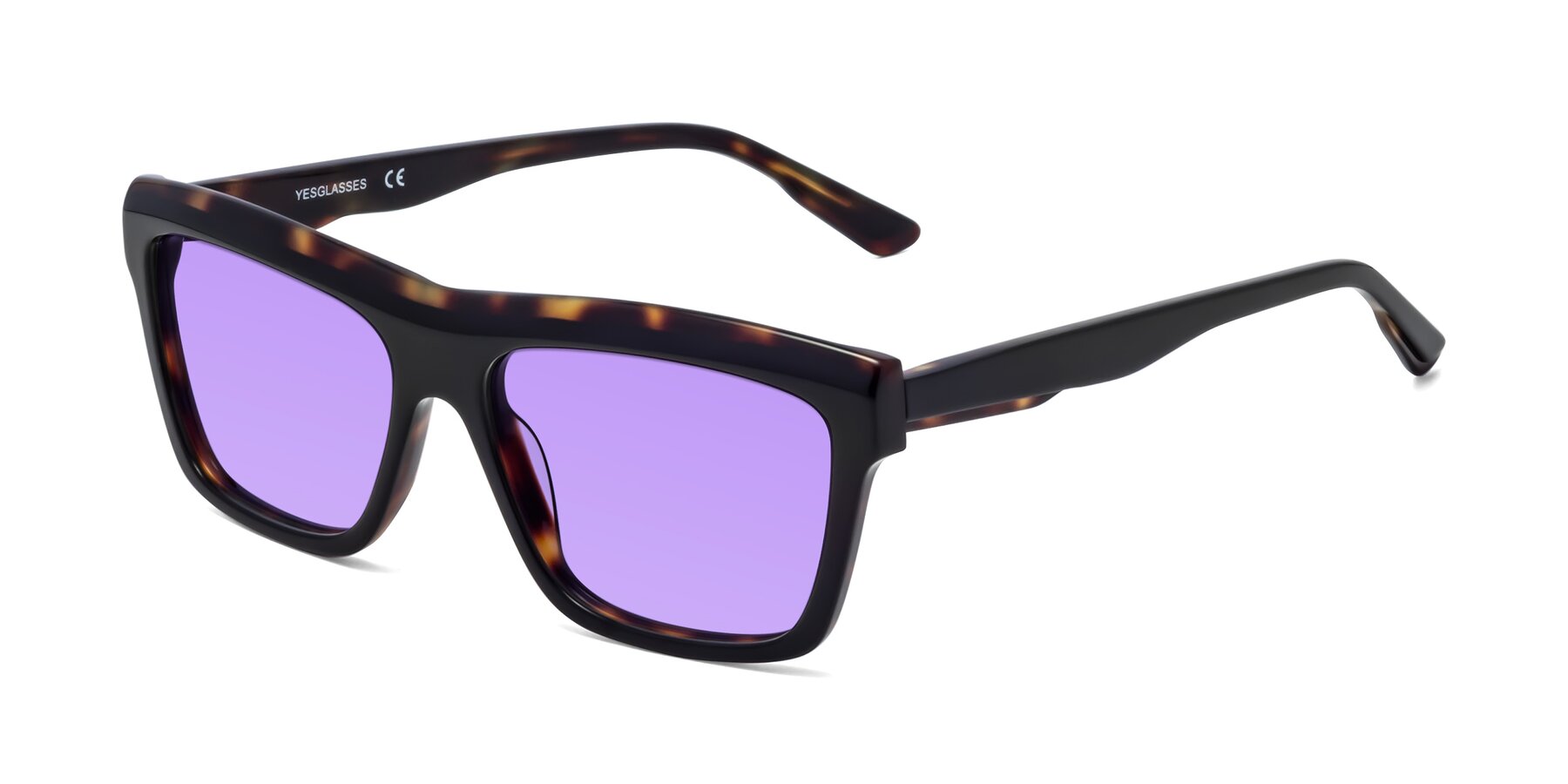 Angle of 1481 in Tortoise with Medium Purple Tinted Lenses