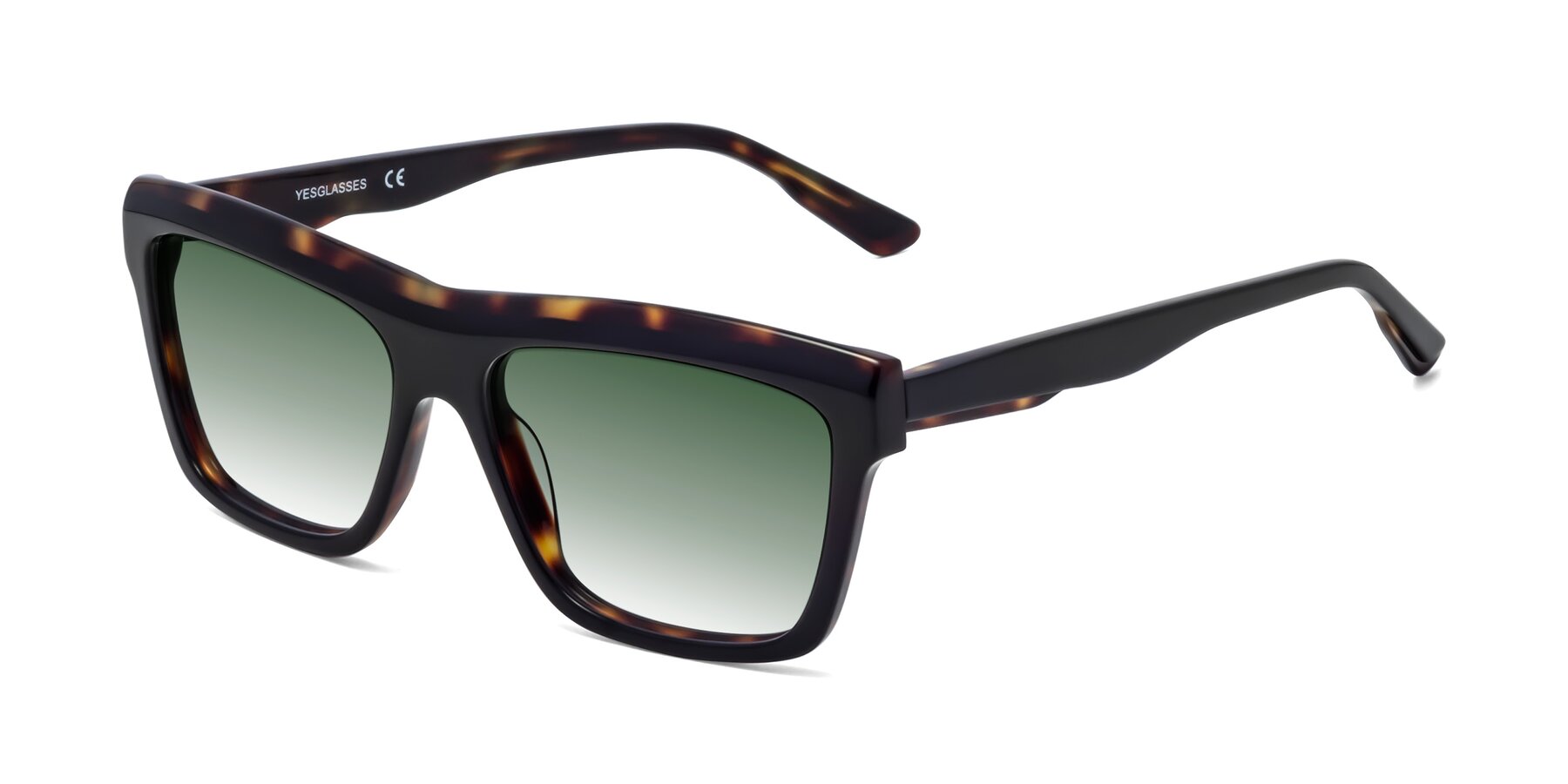 Angle of 1481 in Tortoise with Green Gradient Lenses