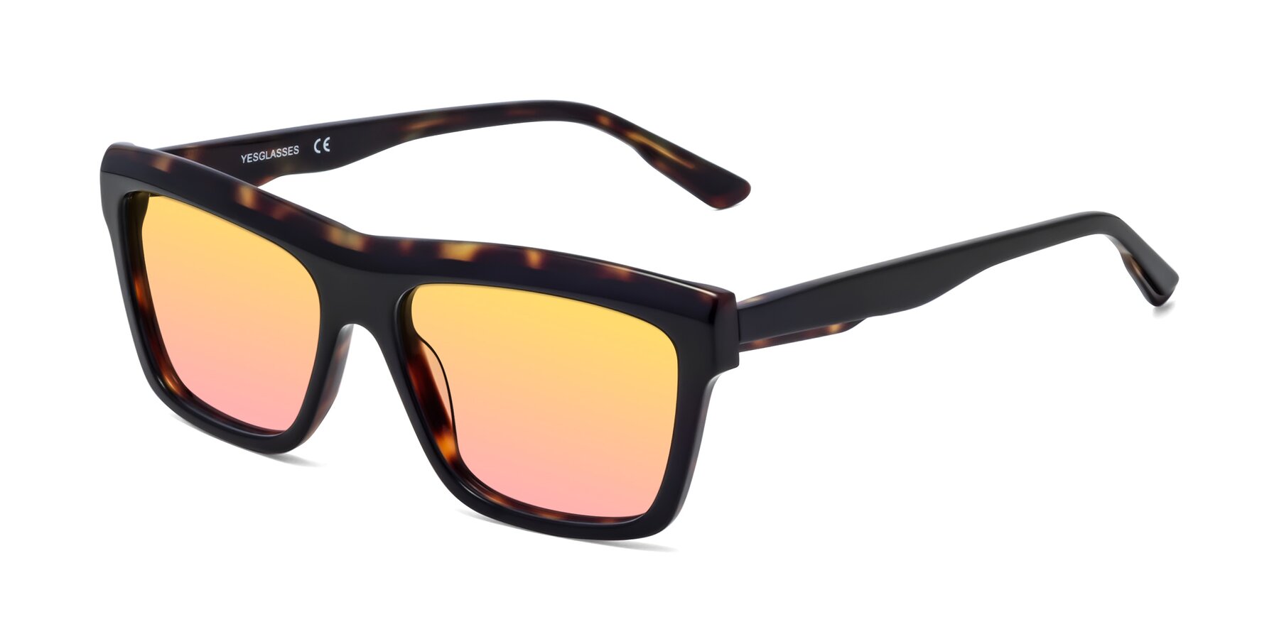 Angle of 1481 in Tortoise with Yellow / Pink Gradient Lenses