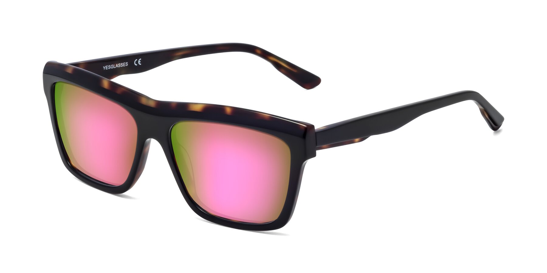 Angle of 1481 in Tortoise with Pink Mirrored Lenses