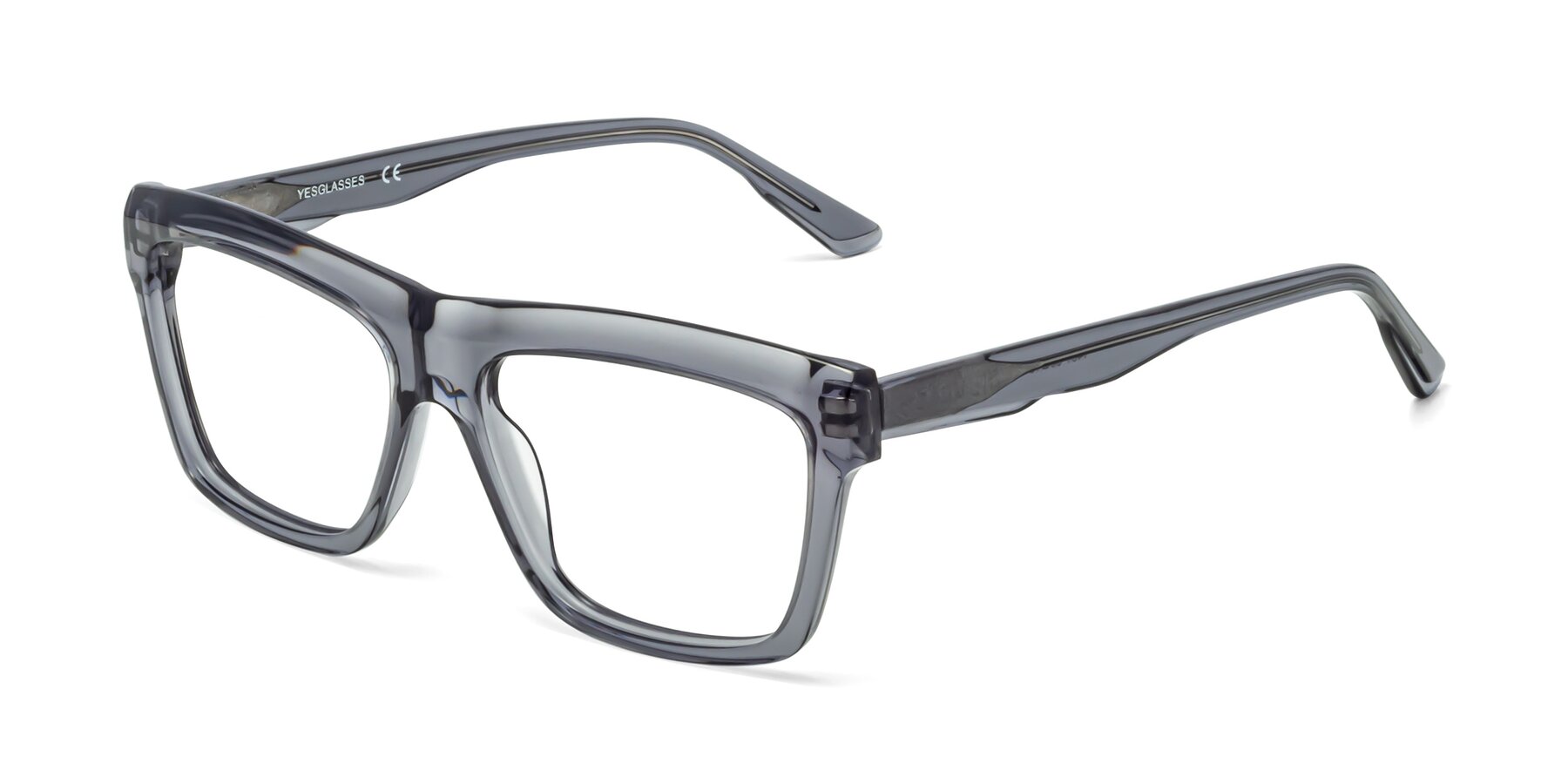Angle of 1481 in Stripe Gray with Clear Eyeglass Lenses