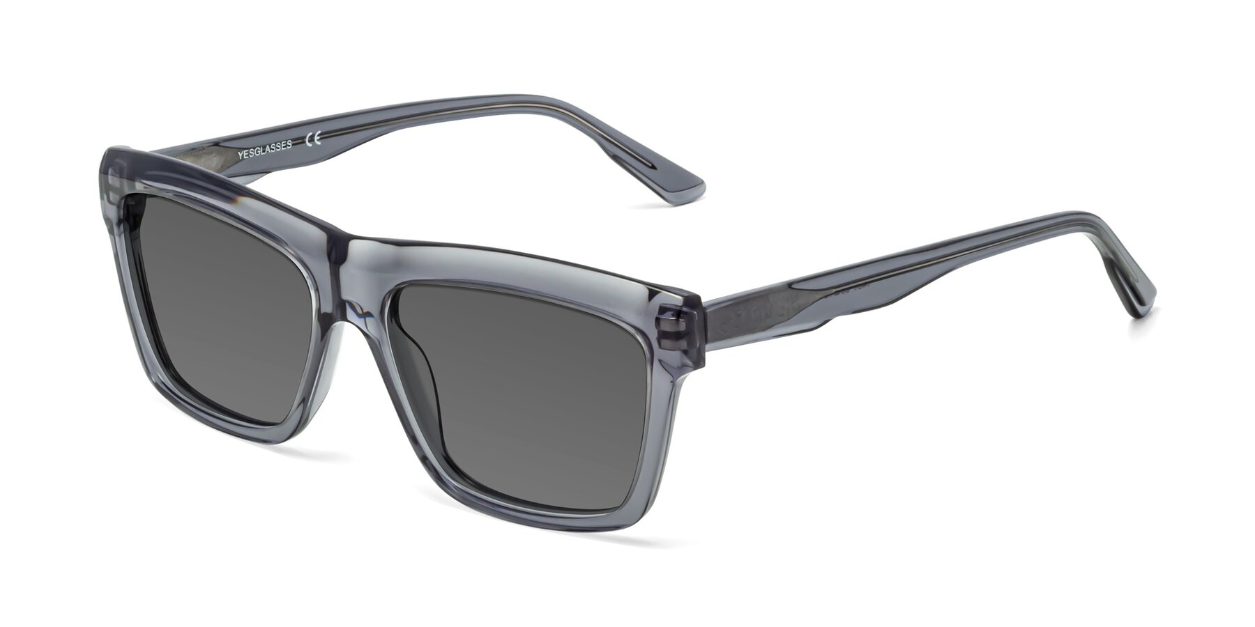 Angle of 1481 in Stripe Gray with Medium Gray Tinted Lenses