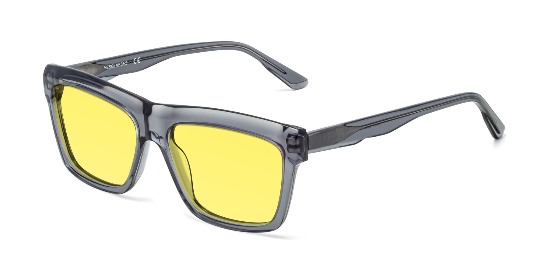 Angle of 1481 in Stripe Gray with Medium Yellow Tinted Lenses