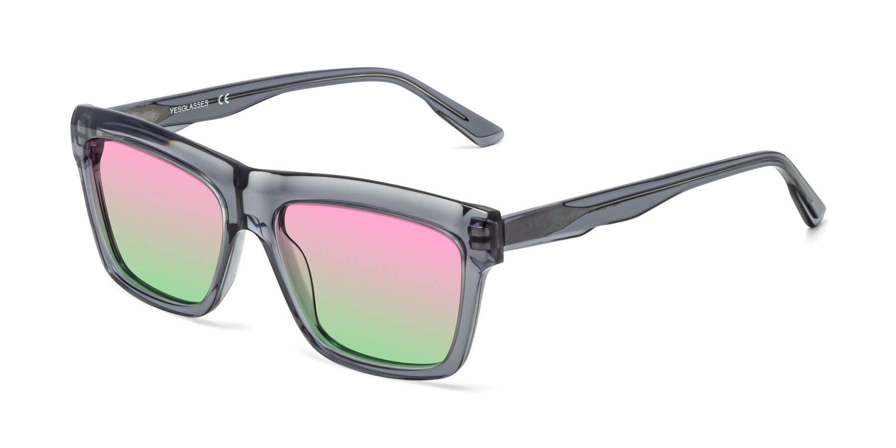 Angle of 1481 in Stripe Gray with Pink / Green Gradient Lenses
