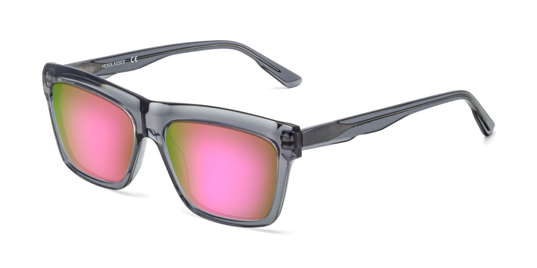 Angle of 1481 in Stripe Gray with Pink Mirrored Lenses
