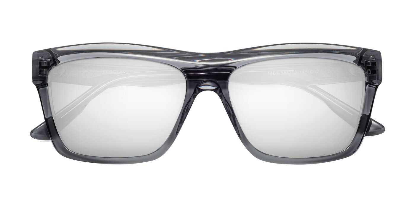 1481 - Stripe Gray Flash Mirrored Sunglasses