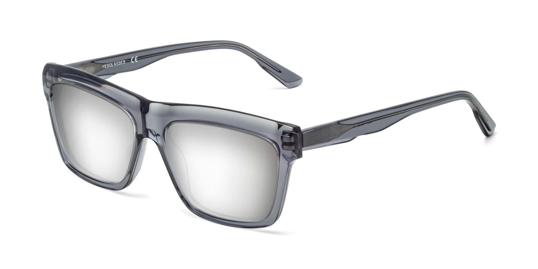 Angle of 1481 in Stripe Gray with Silver Mirrored Lenses