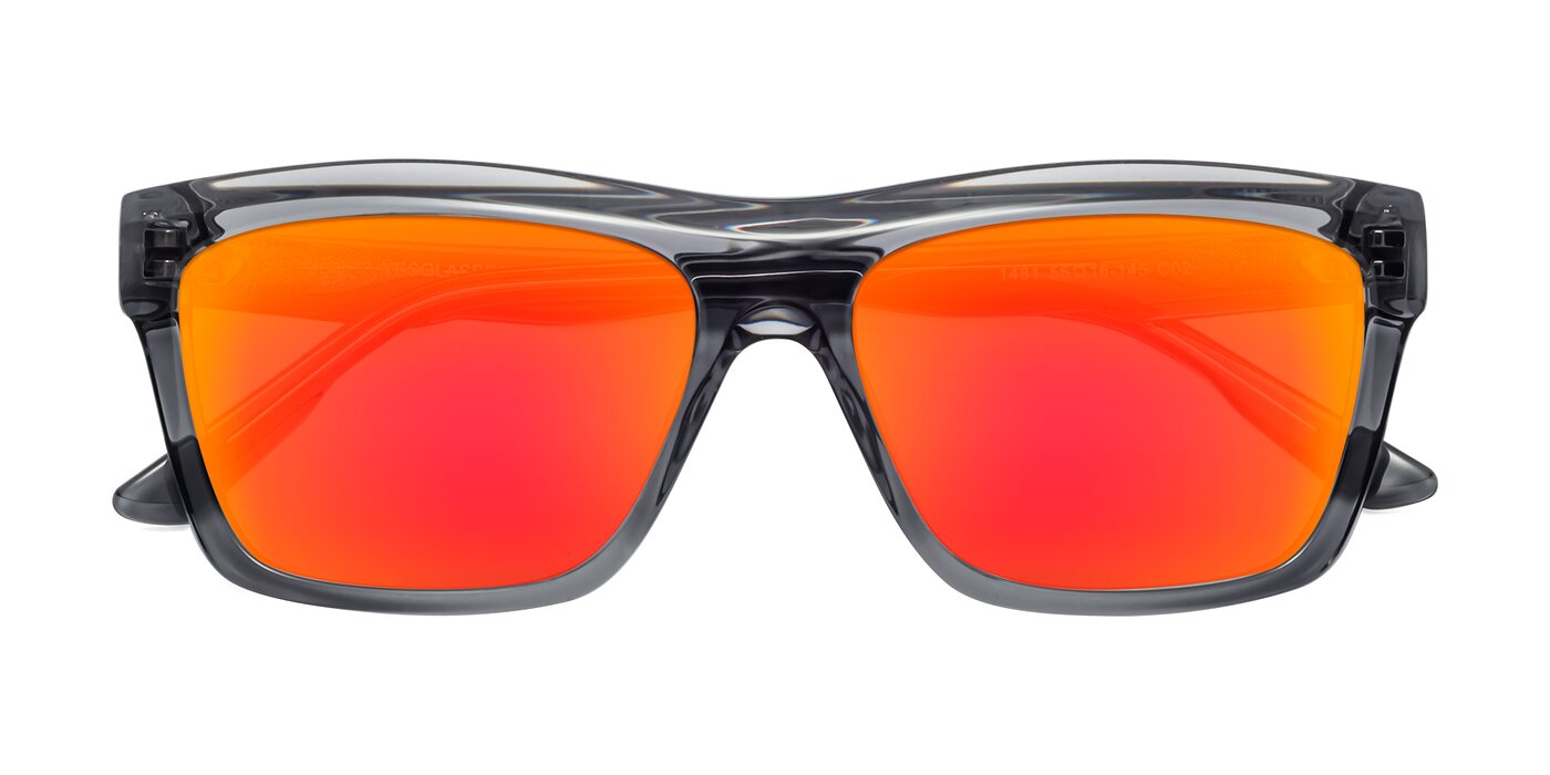 1481 - Stripe Gray Flash Mirrored Sunglasses