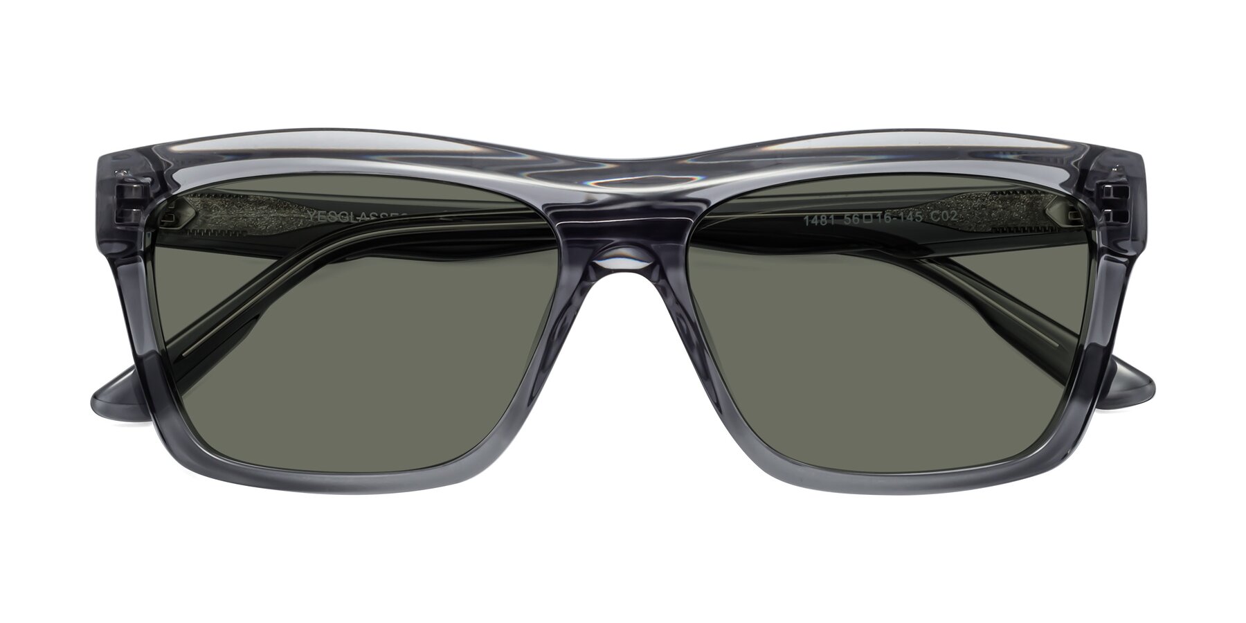 Folded Front of 1481 in Stripe Gray with Gray Polarized Lenses