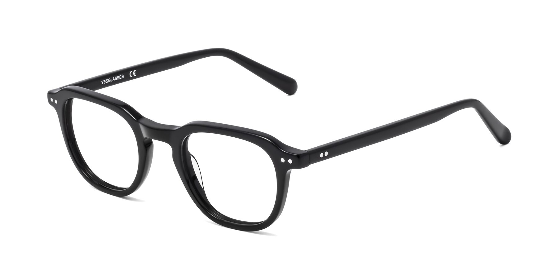Angle of 1484 in Black with Clear Blue Light Blocking Lenses
