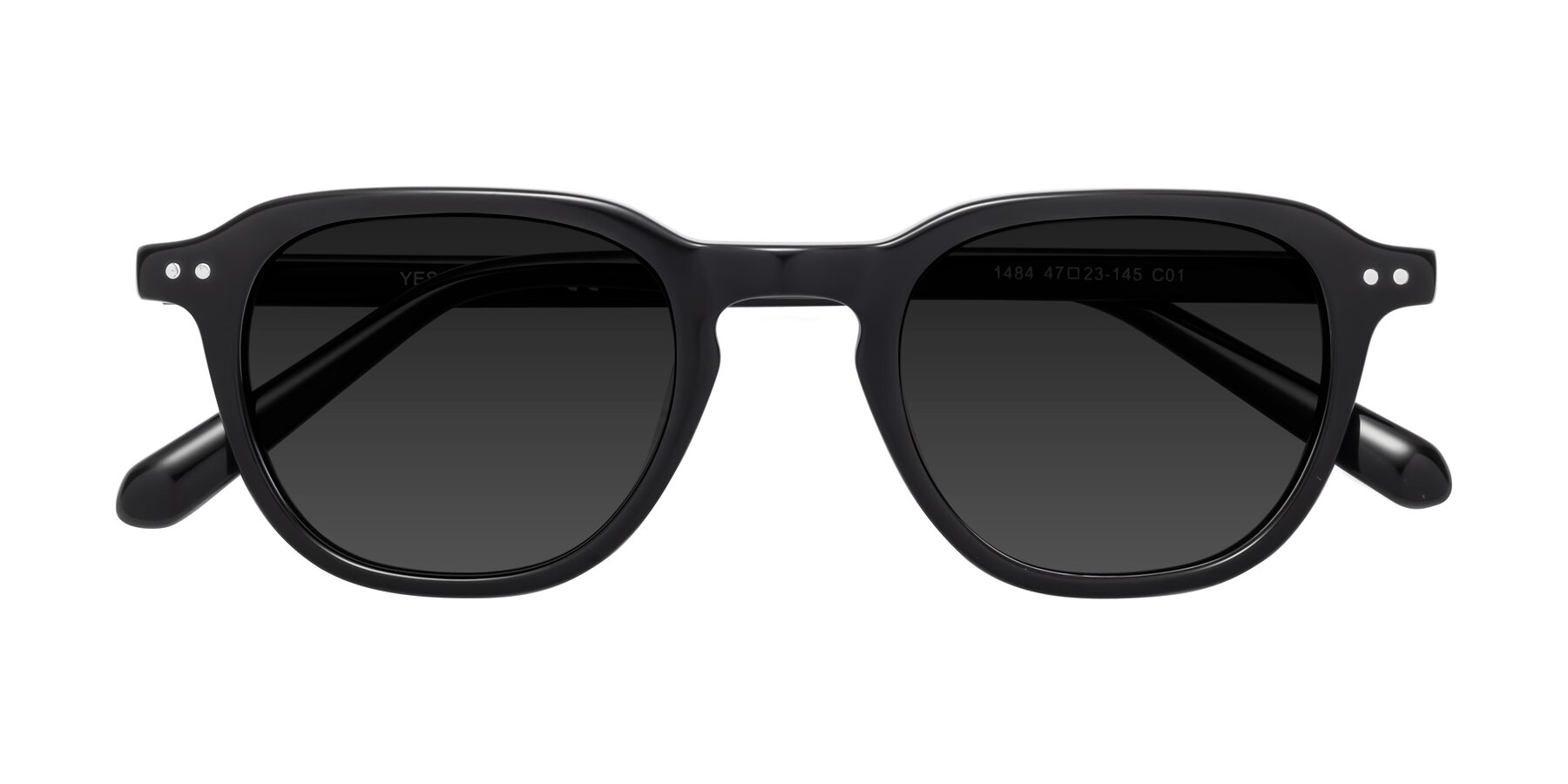 Folded Front of 1484 in Black with Gray Polarized TAC Lenses