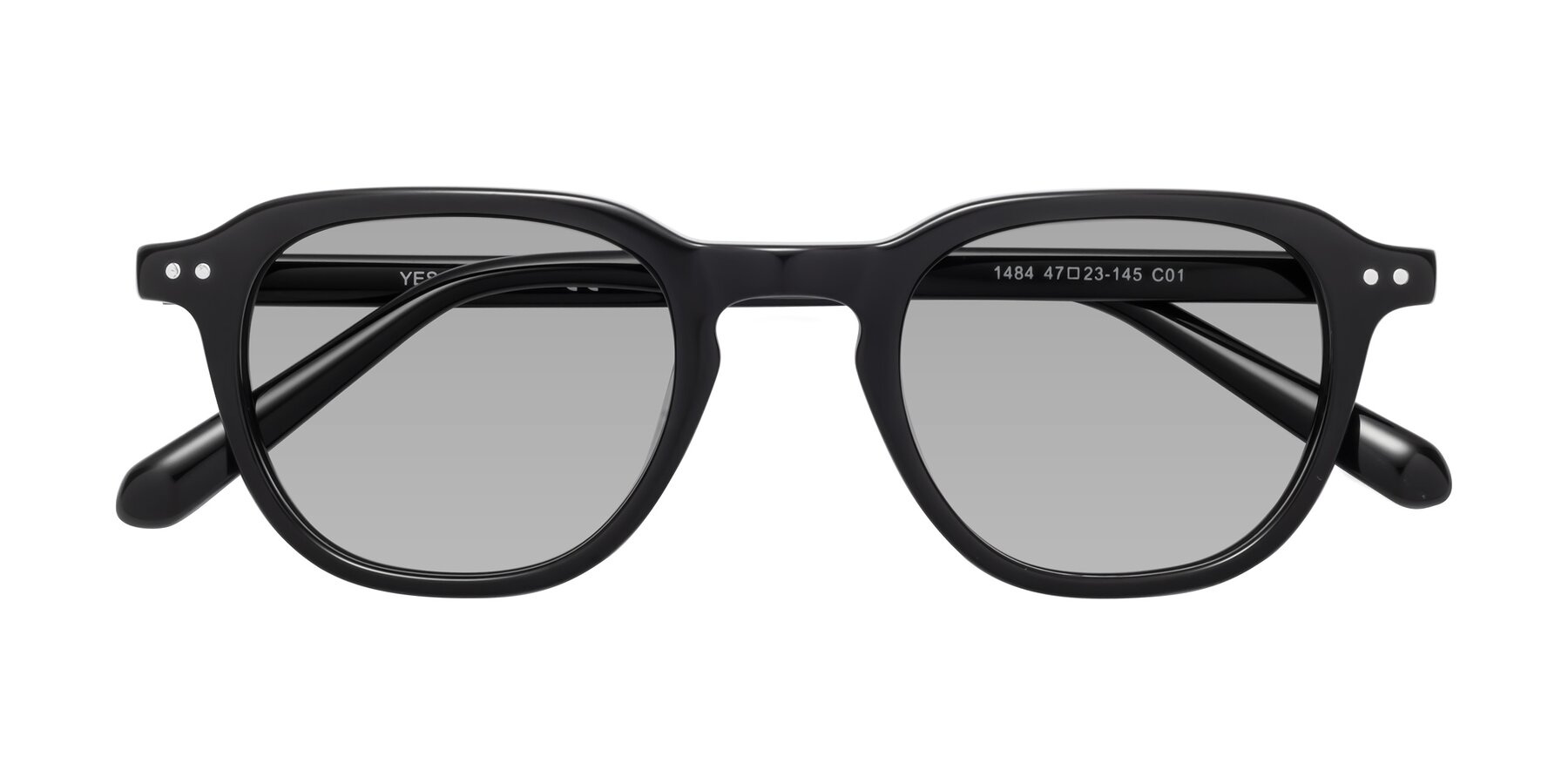 Folded Front of 1484 in Black with Light Gray Tinted Lenses