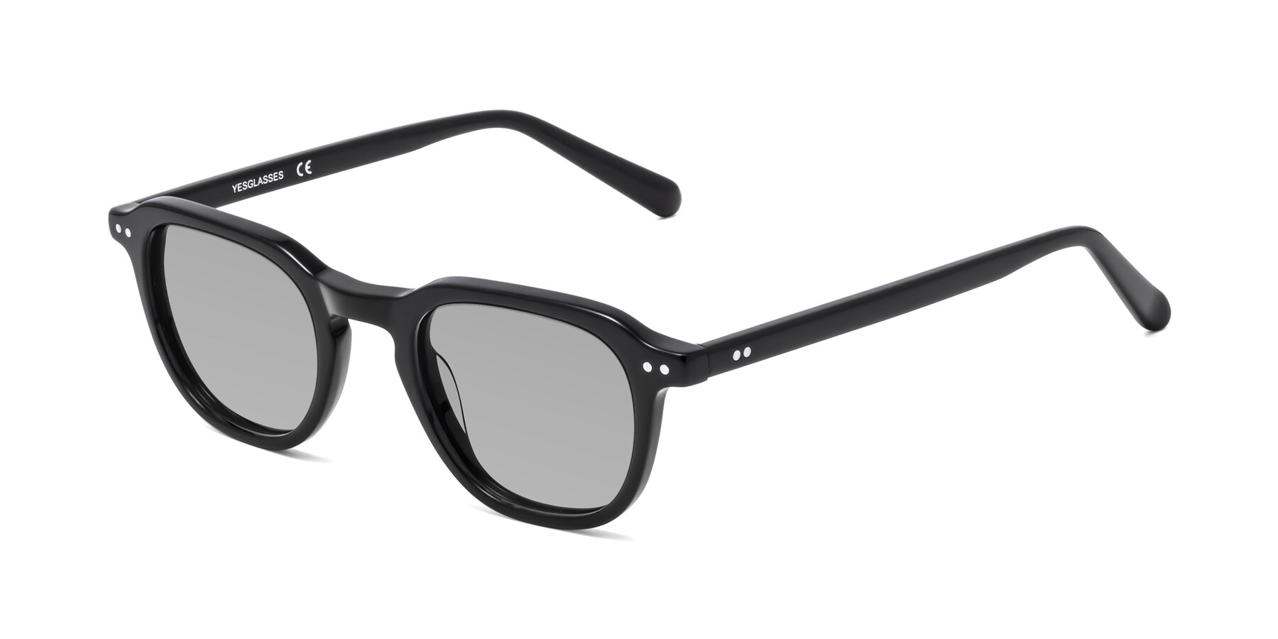 Angle of 1484 in Black with Light Gray Tinted Lenses