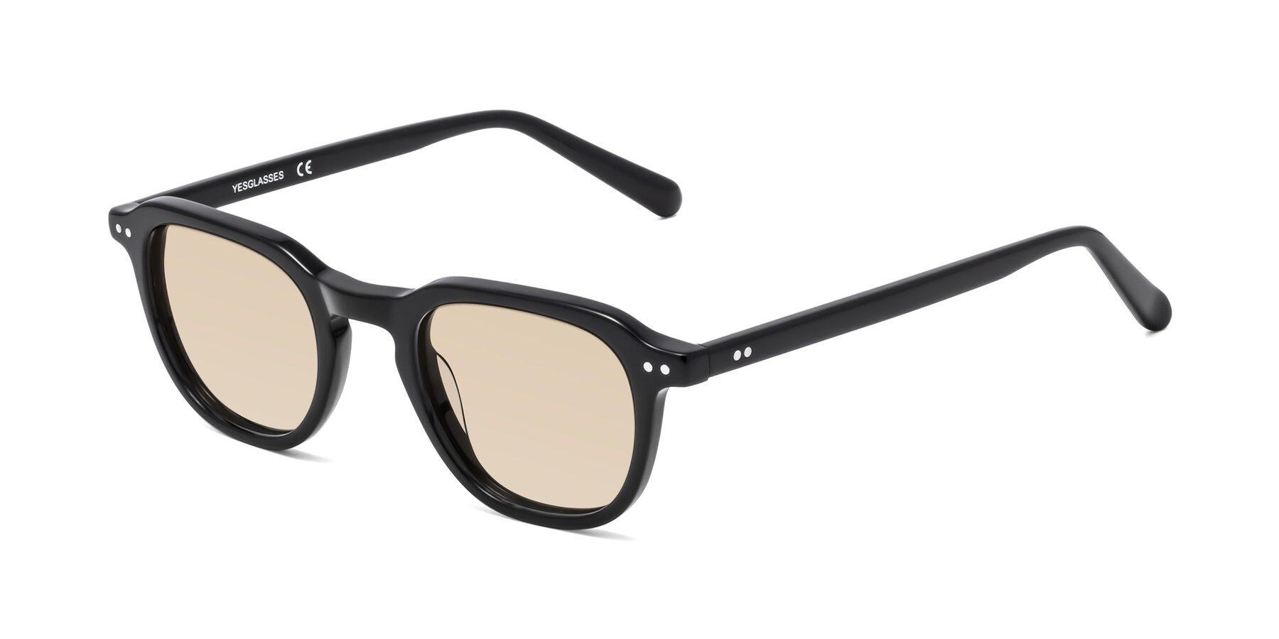 Angle of 1484 in Black with Light Brown Tinted Lenses