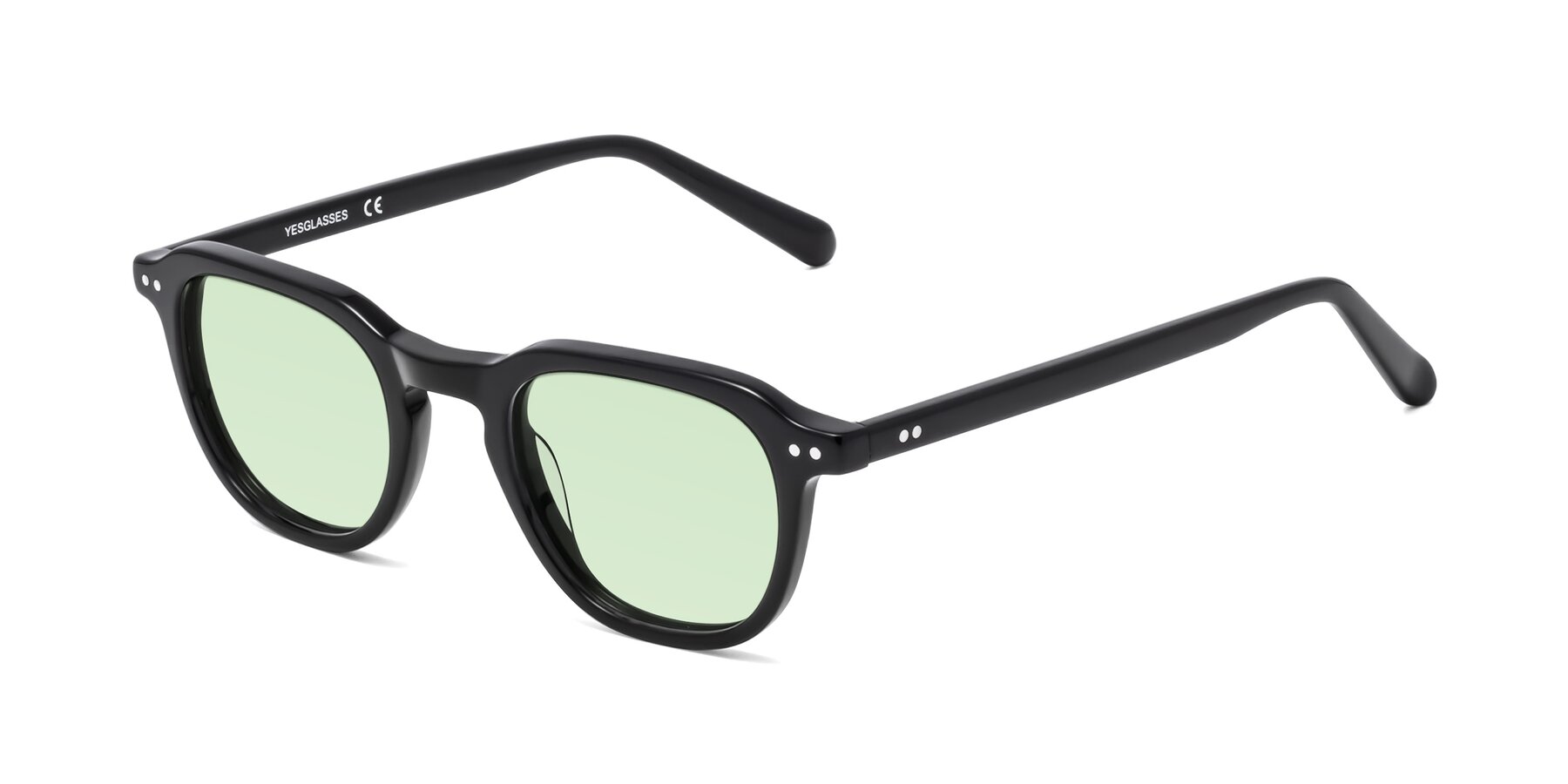 Angle of 1484 in Black with Light Green Tinted Lenses
