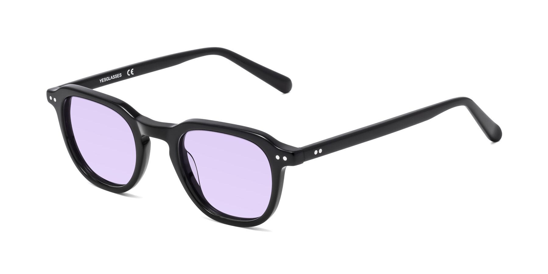 Angle of 1484 in Black with Light Purple Tinted Lenses