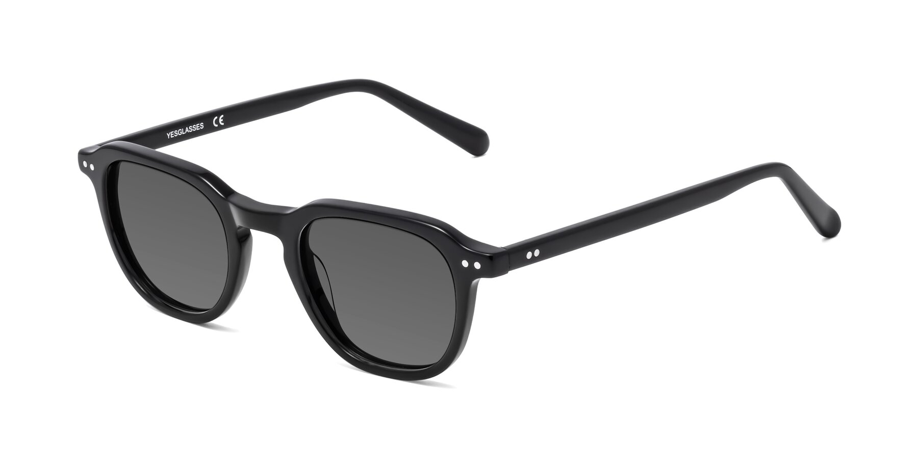 Angle of 1484 in Black with Medium Gray Tinted Lenses