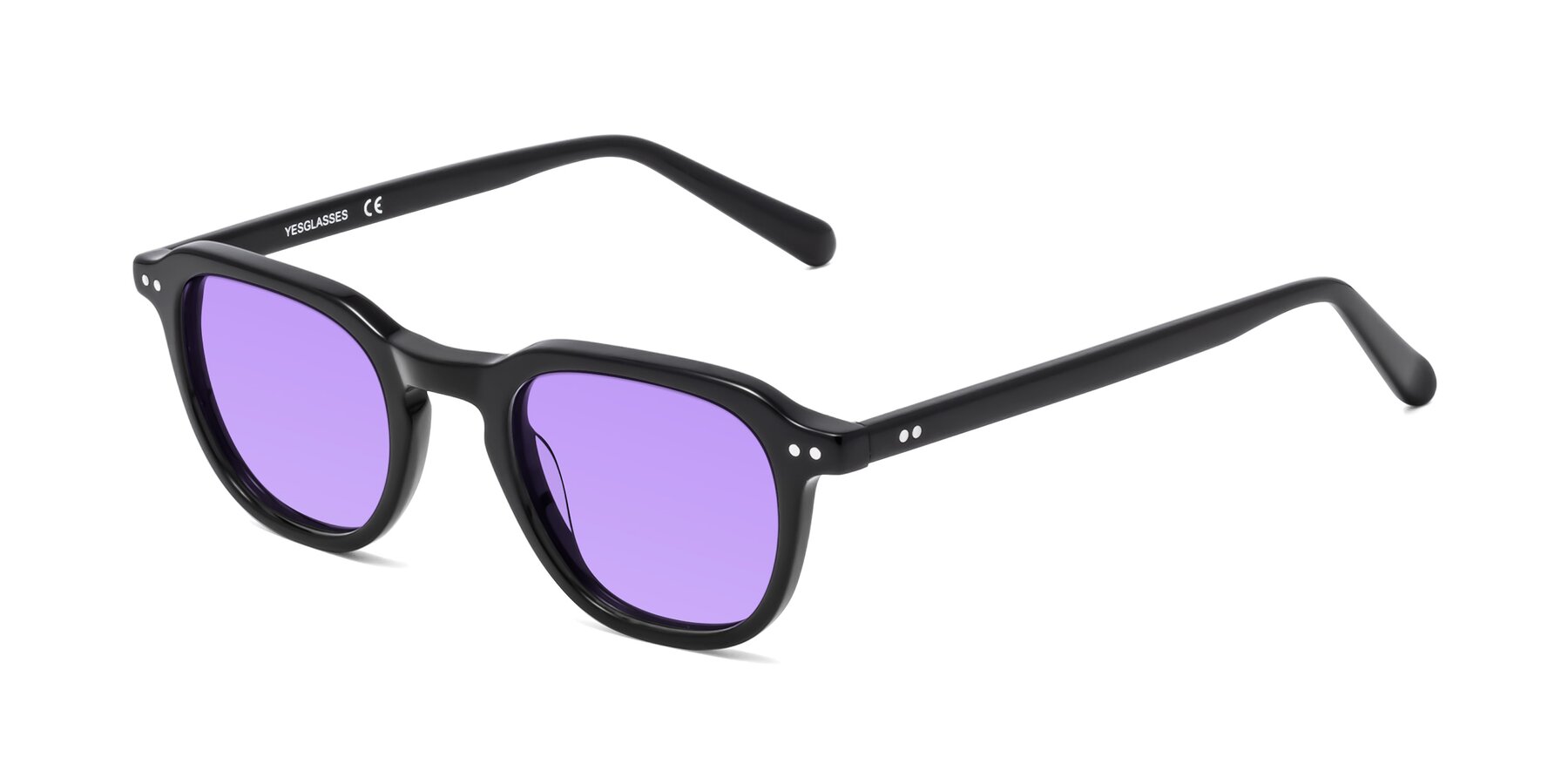 Angle of 1484 in Black with Medium Purple Tinted Lenses
