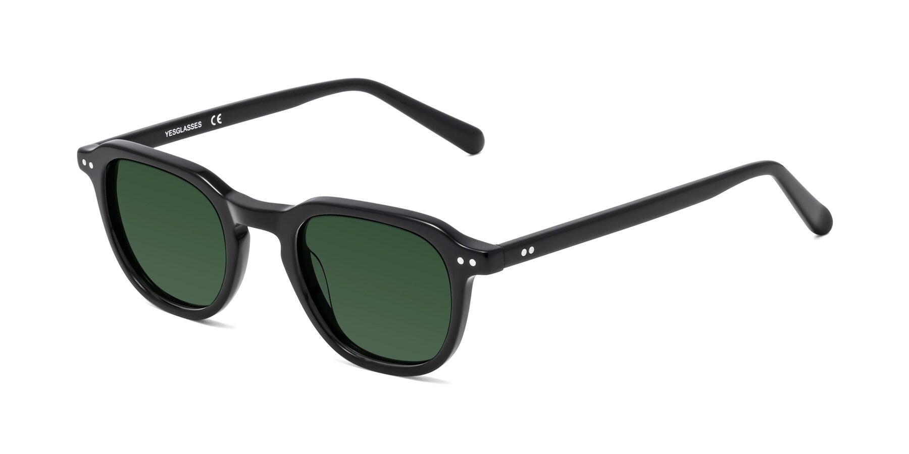 Angle of 1484 in Black with Green Tinted Lenses