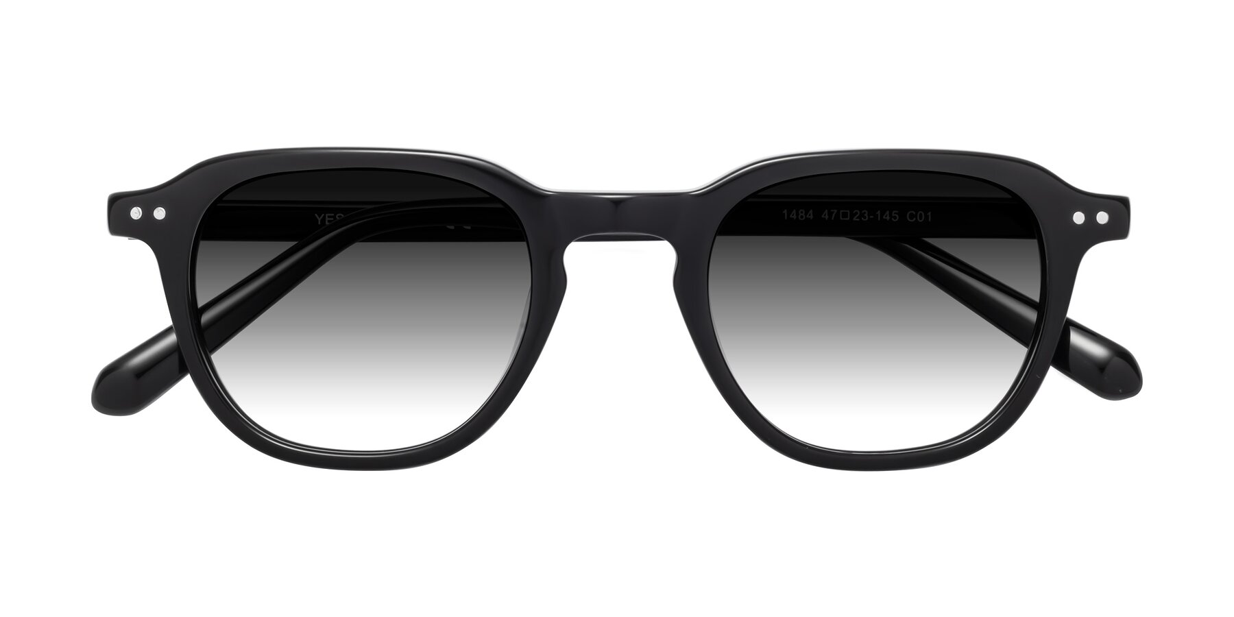 Folded Front of 1484 in Black with Gray Gradient Lenses
