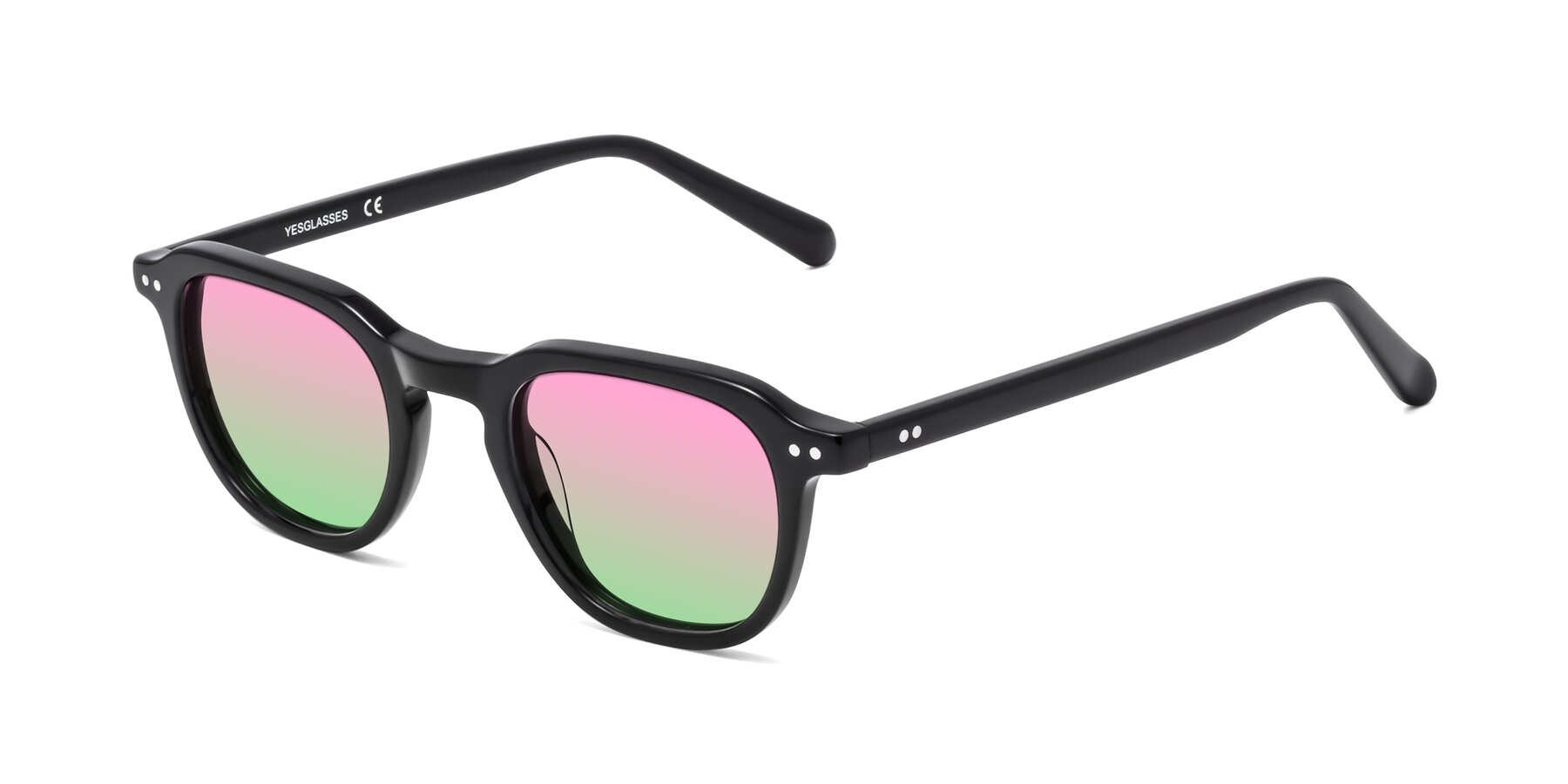 Angle of 1484 in Black with Pink / Green Gradient Lenses