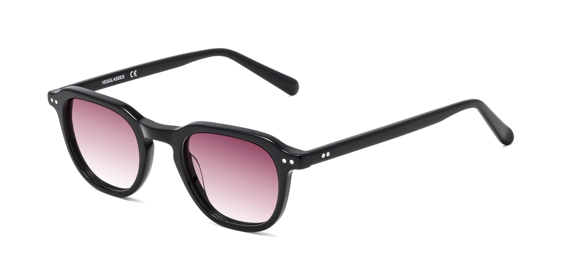 Angle of 1484 in Black with Wine Gradient Lenses