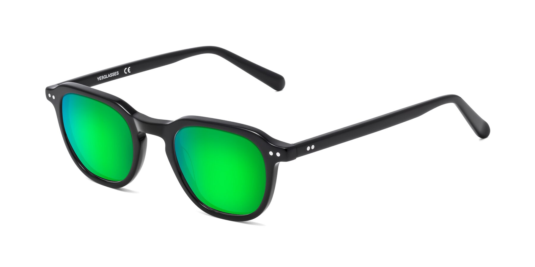 Angle of 1484 in Black with Green Mirrored Lenses