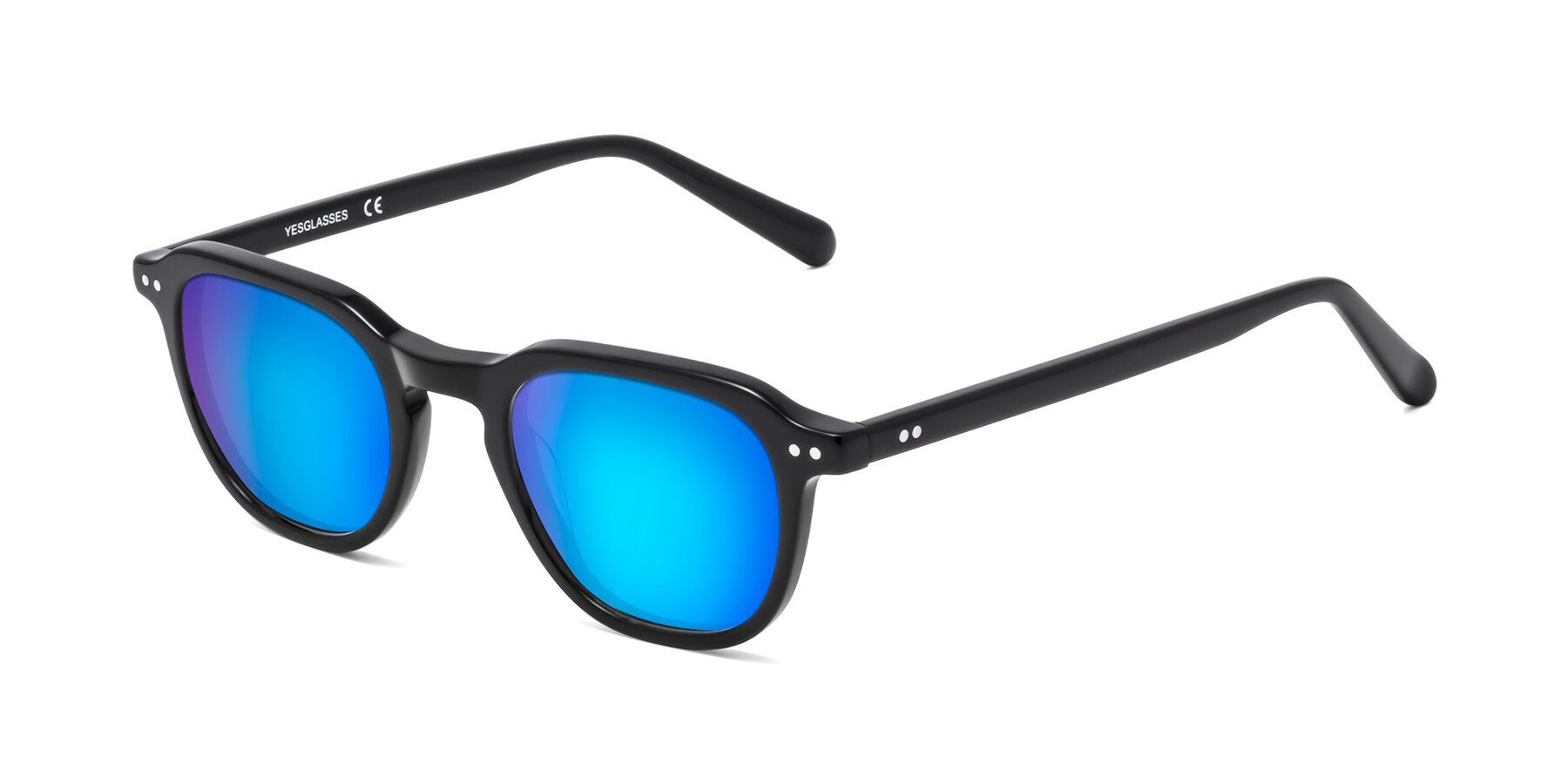 Angle of 1484 in Black with Blue Mirrored Lenses