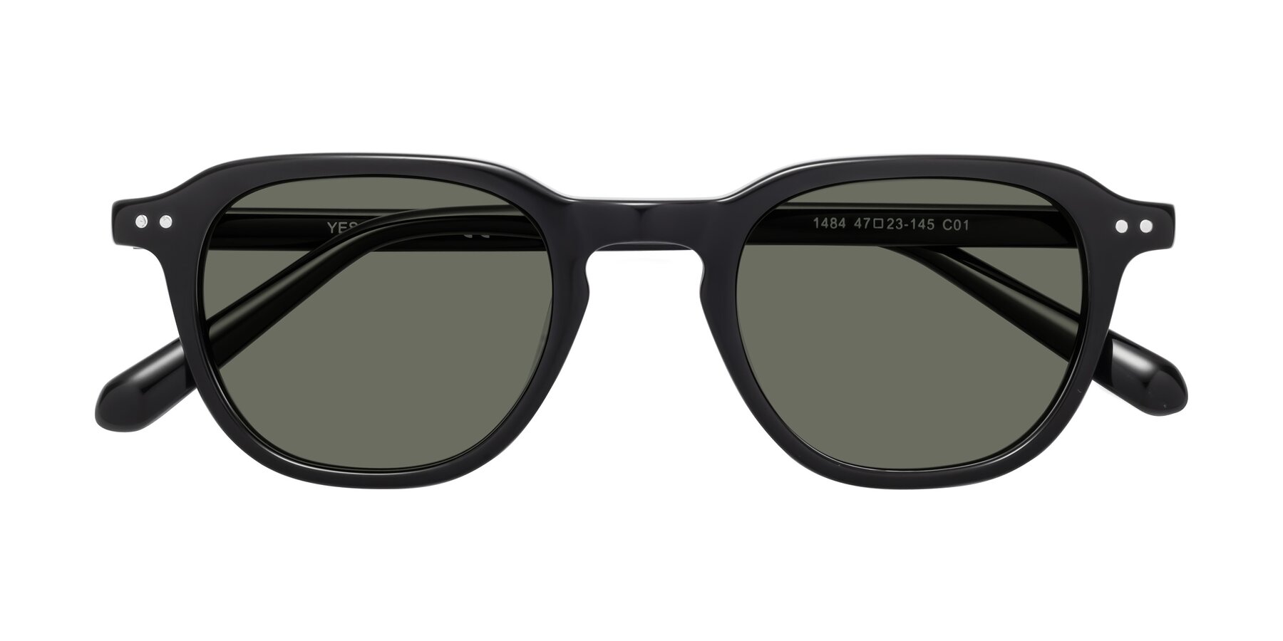 Folded Front of 1484 in Black with Gray Polarized Lenses