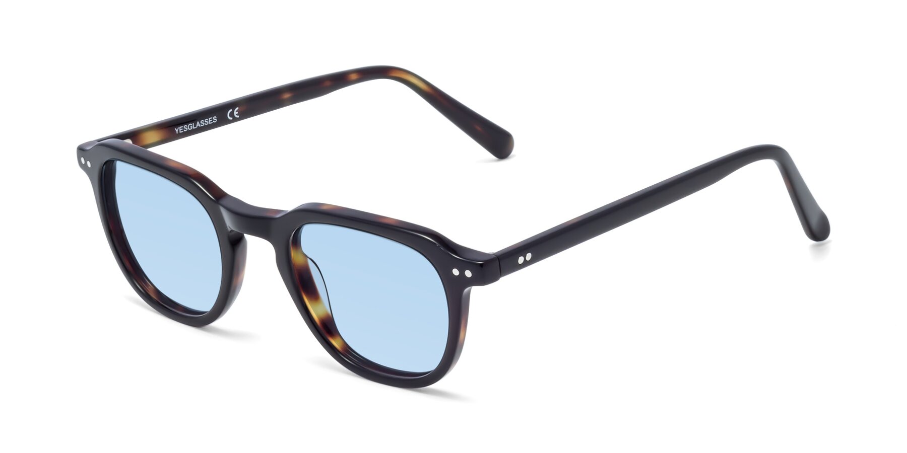 Angle of 1484 in Tortoise with Light Blue Tinted Lenses