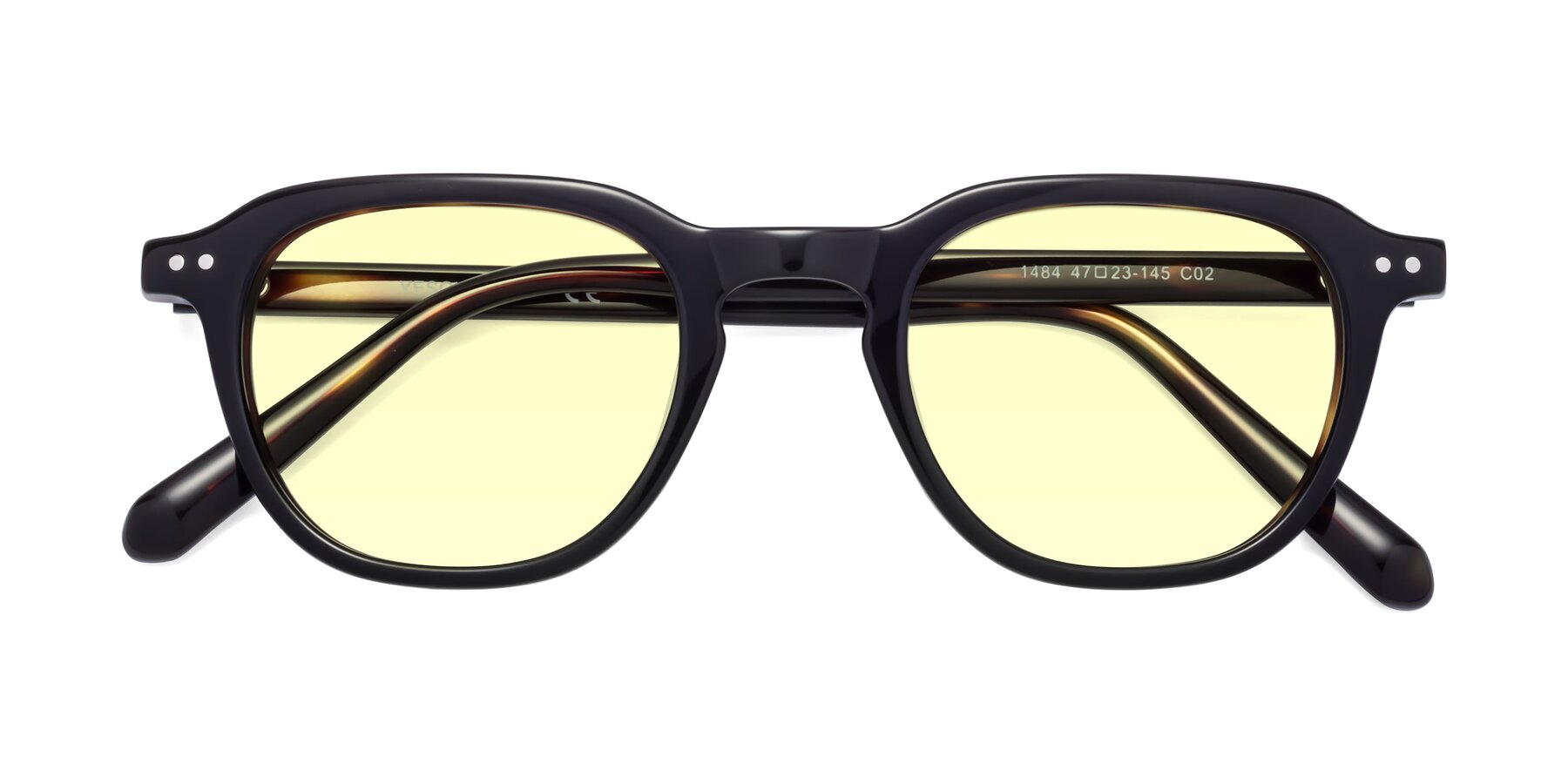 Folded Front of 1484 in Tortoise with Light Yellow Tinted Lenses