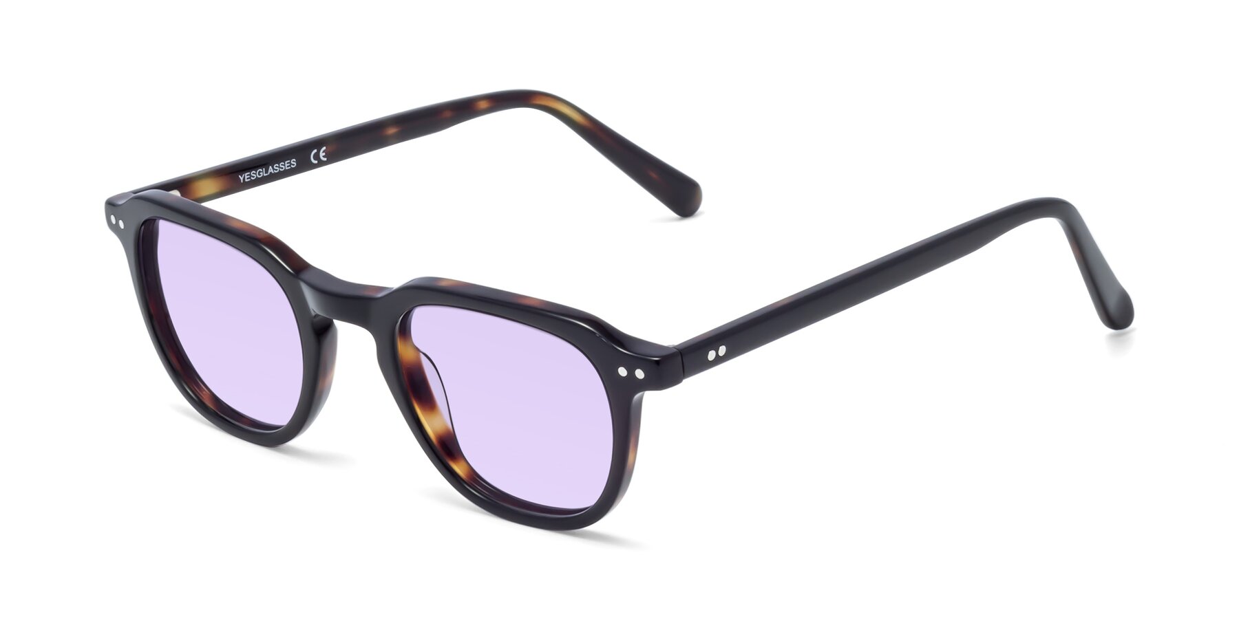 Angle of 1484 in Tortoise with Light Purple Tinted Lenses