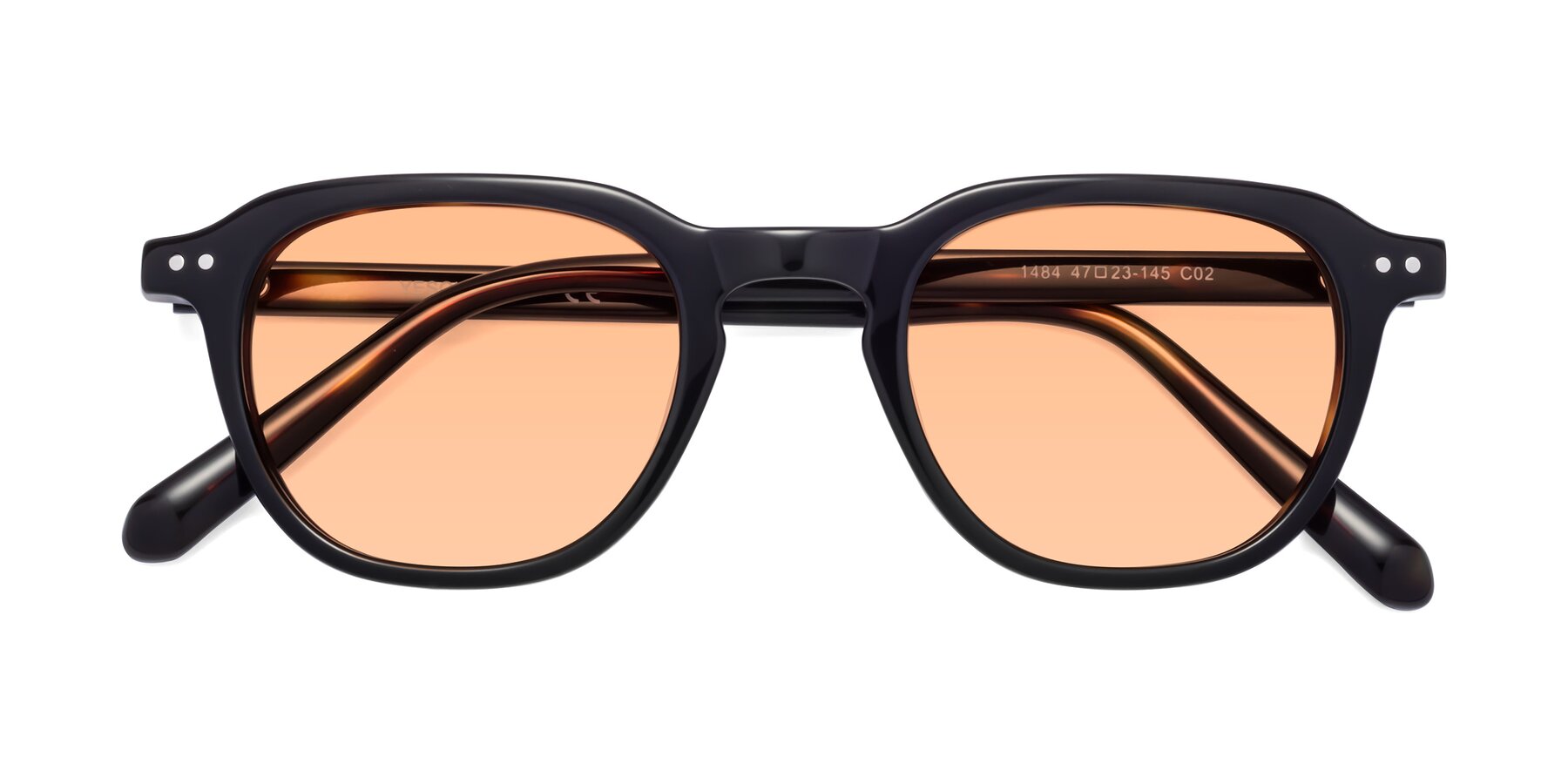 Folded Front of 1484 in Tortoise with Light Orange Tinted Lenses