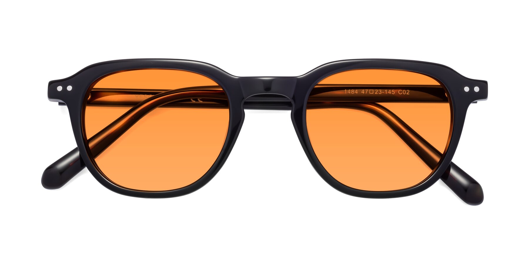 Folded Front of 1484 in Tortoise with Orange Tinted Lenses