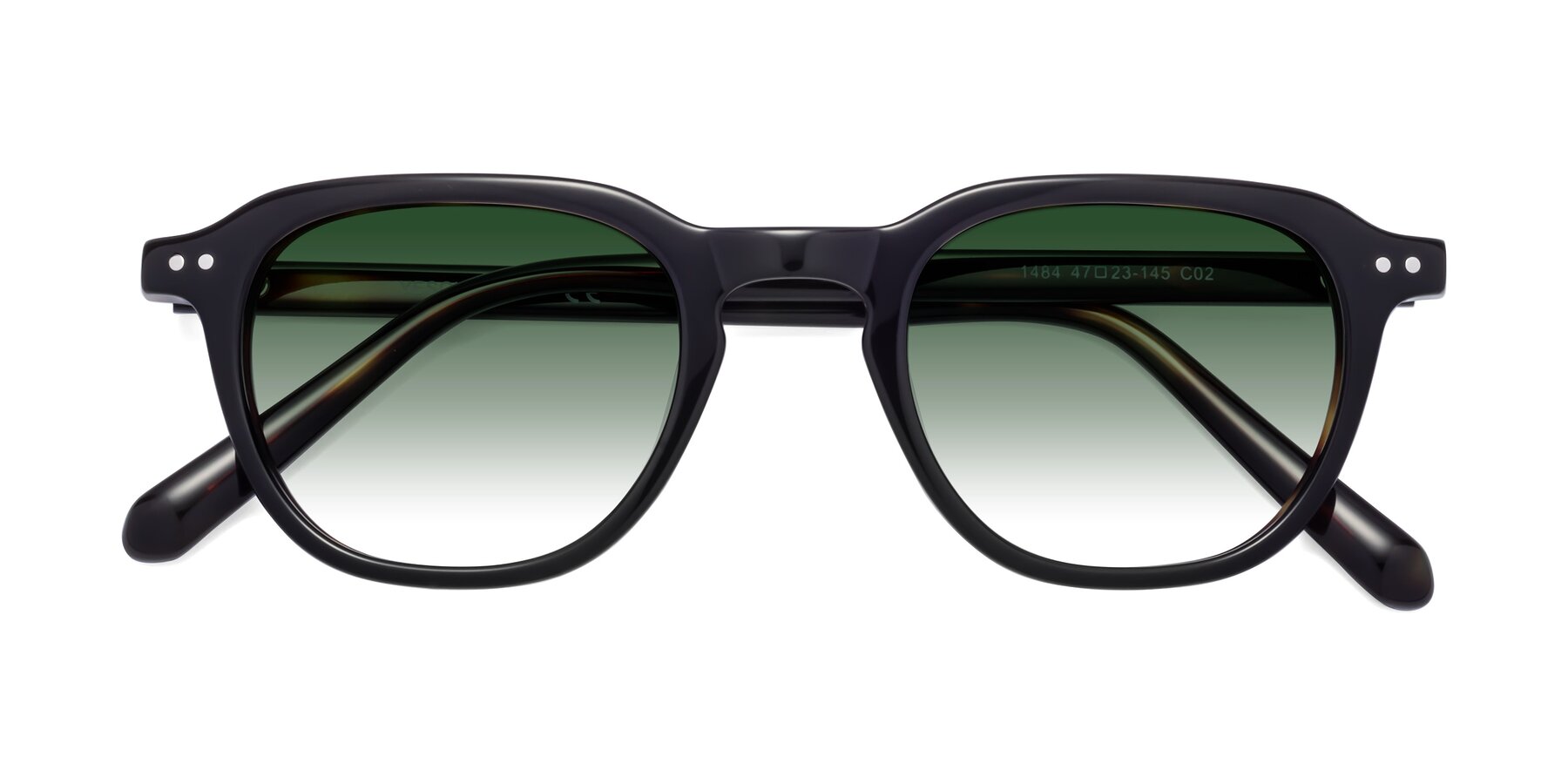 Folded Front of 1484 in Tortoise with Green Gradient Lenses