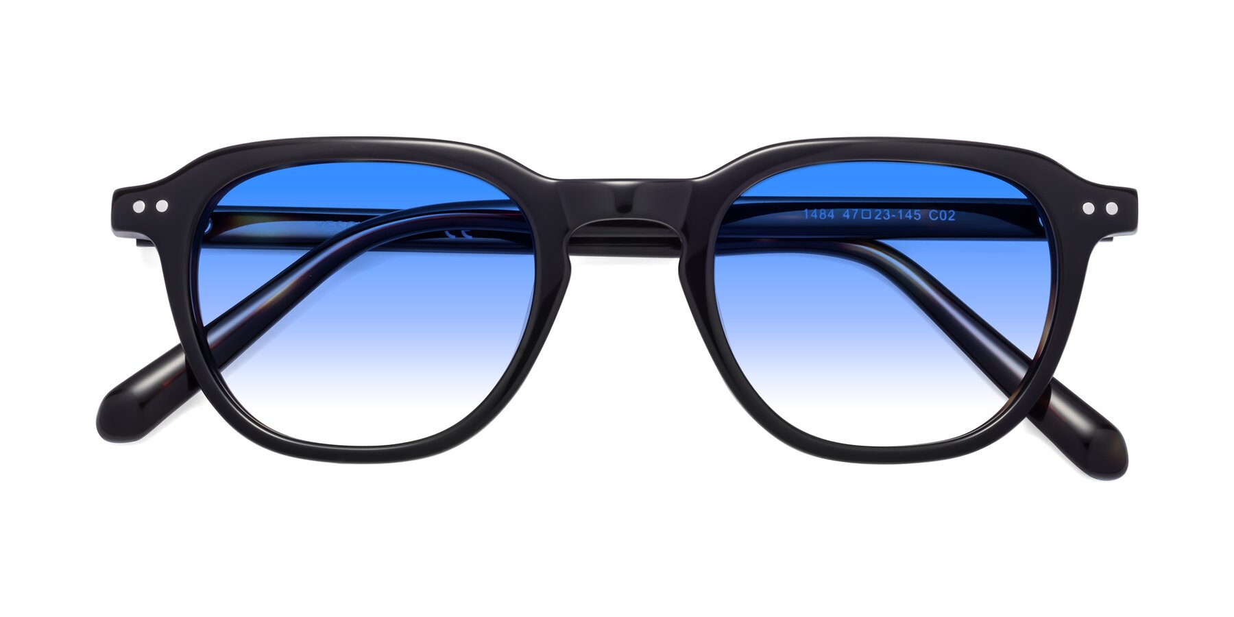 Folded Front of 1484 in Tortoise with Blue Gradient Lenses