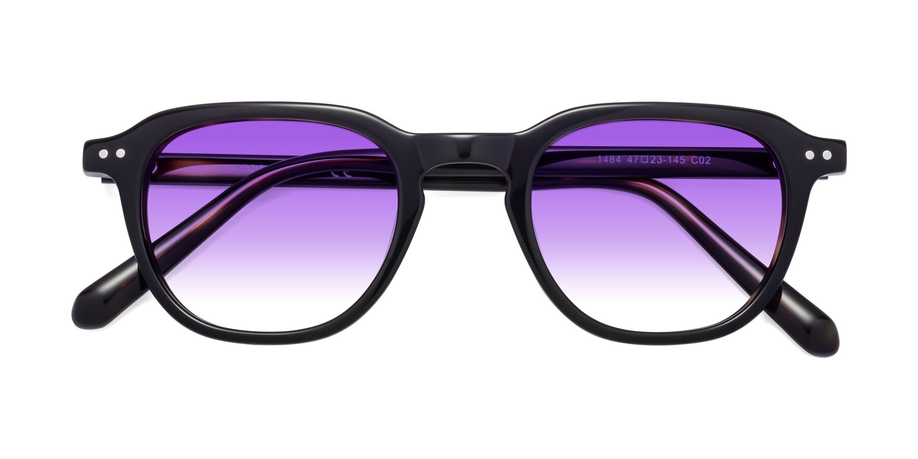 Folded Front of 1484 in Tortoise with Purple Gradient Lenses
