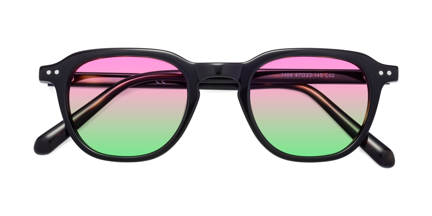 Folded Front of 1484 in Tortoise with Pink / Green Gradient Lenses