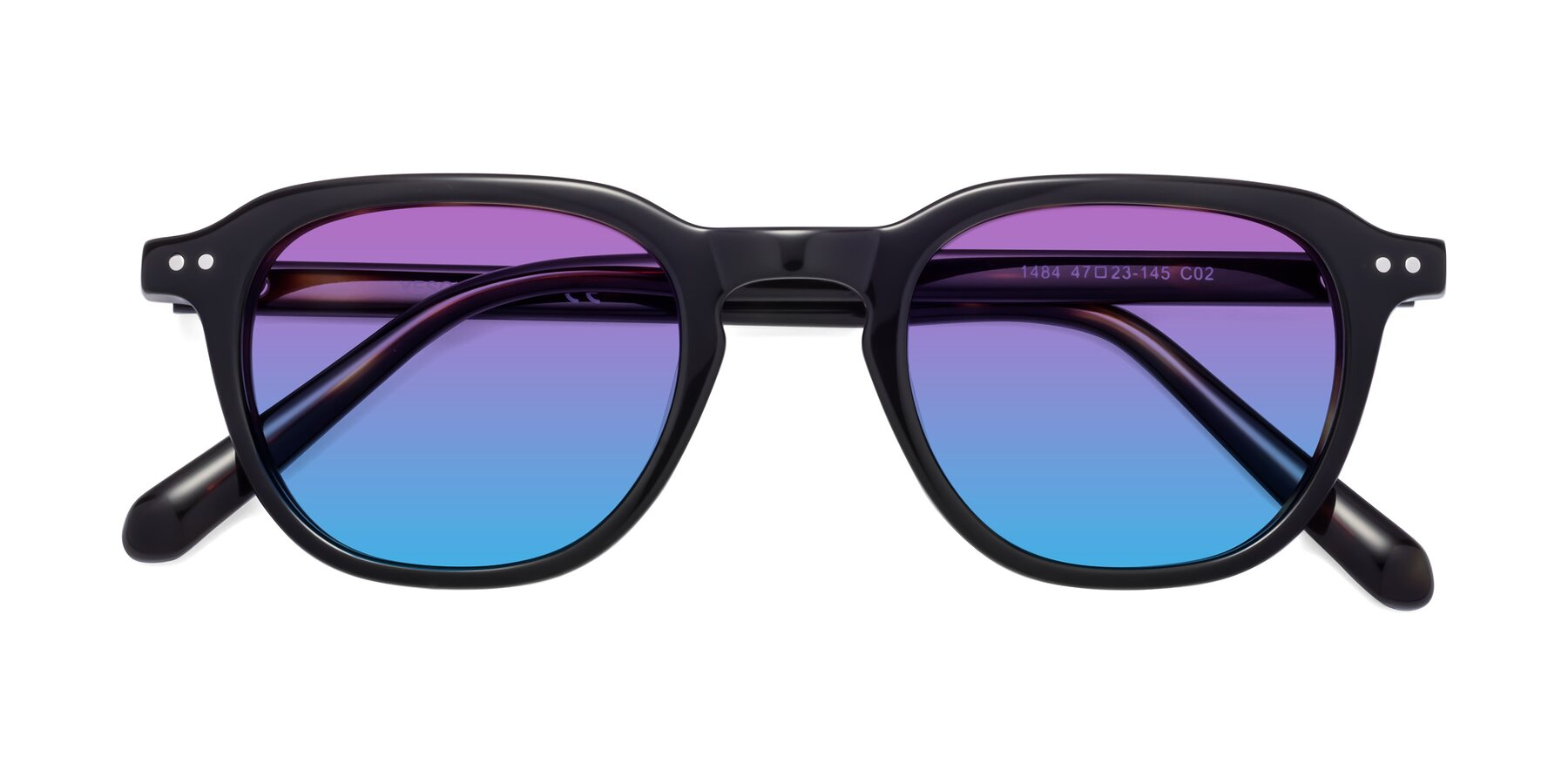 Folded Front of 1484 in Tortoise with Purple / Blue Gradient Lenses