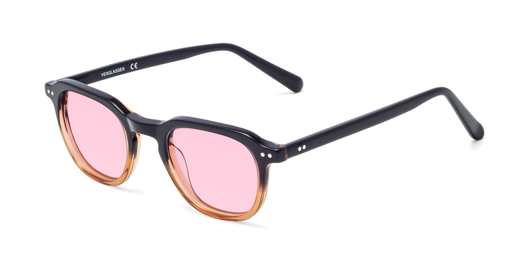 Angle of 1484 in Gradient Brown with Light Pink Tinted Lenses
