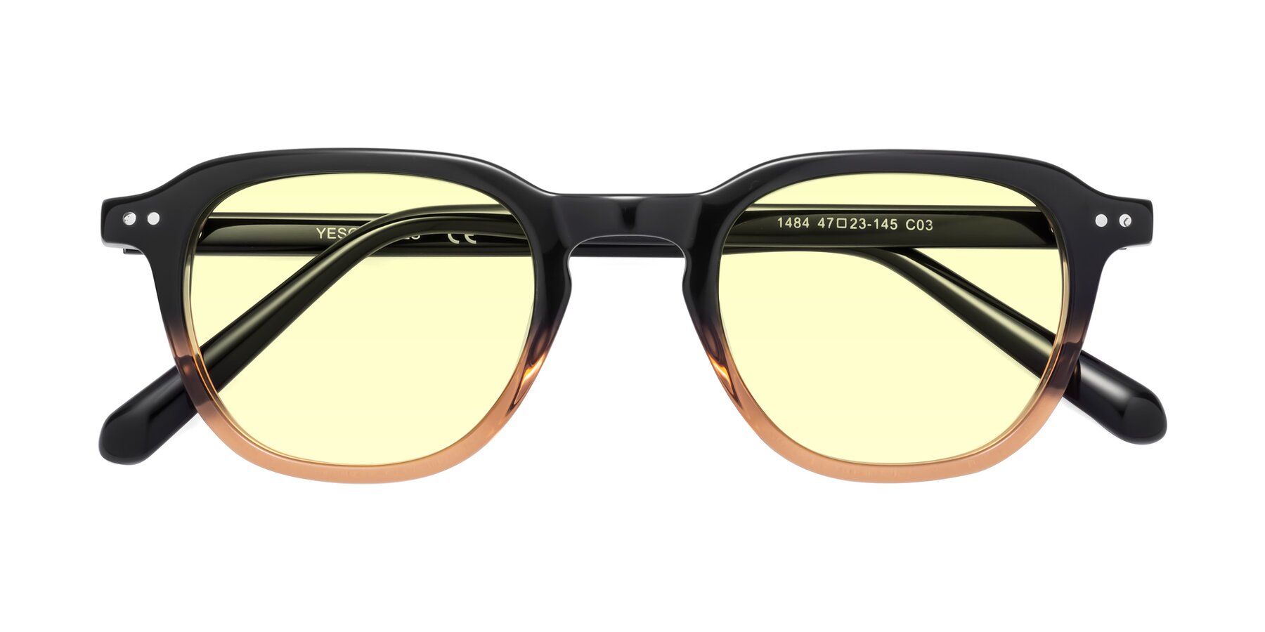 Folded Front of 1484 in Gradient Brown with Light Yellow Tinted Lenses