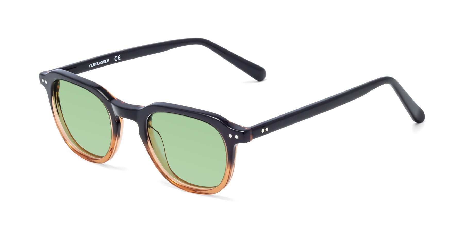 Angle of 1484 in Gradient Brown with Medium Green Tinted Lenses