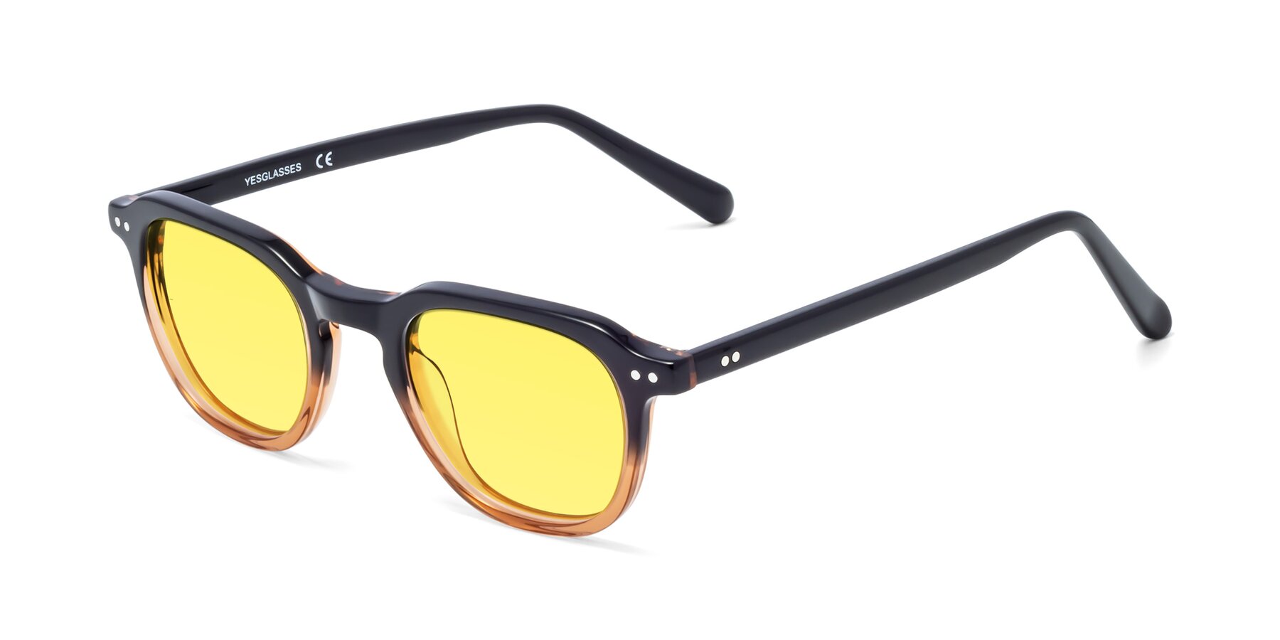 Angle of 1484 in Gradient Brown with Medium Yellow Tinted Lenses