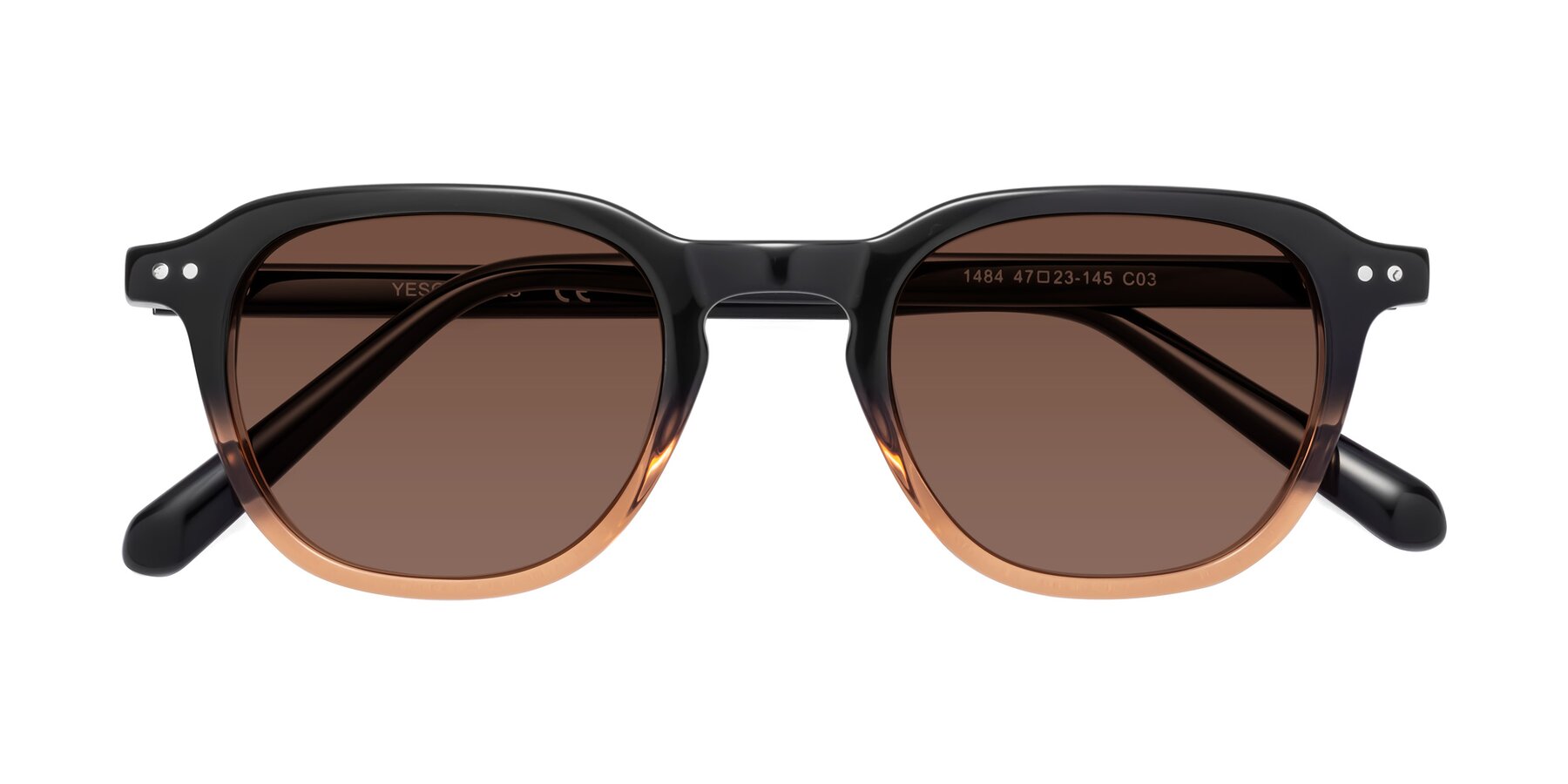 Folded Front of 1484 in Gradient Brown with Brown Tinted Lenses