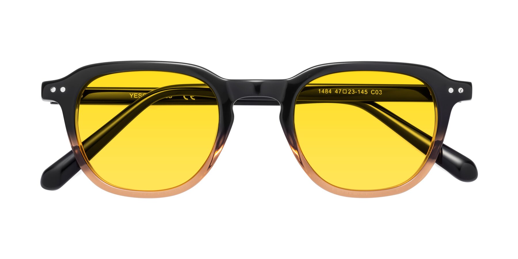 Folded Front of 1484 in Gradient Brown with Yellow Tinted Lenses