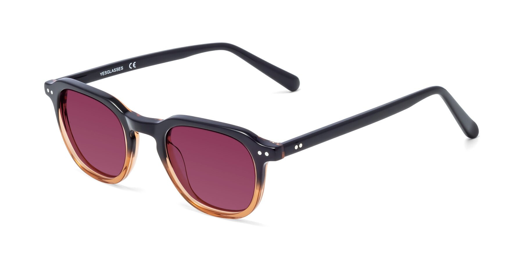 Angle of 1484 in Gradient Brown with Wine Tinted Lenses